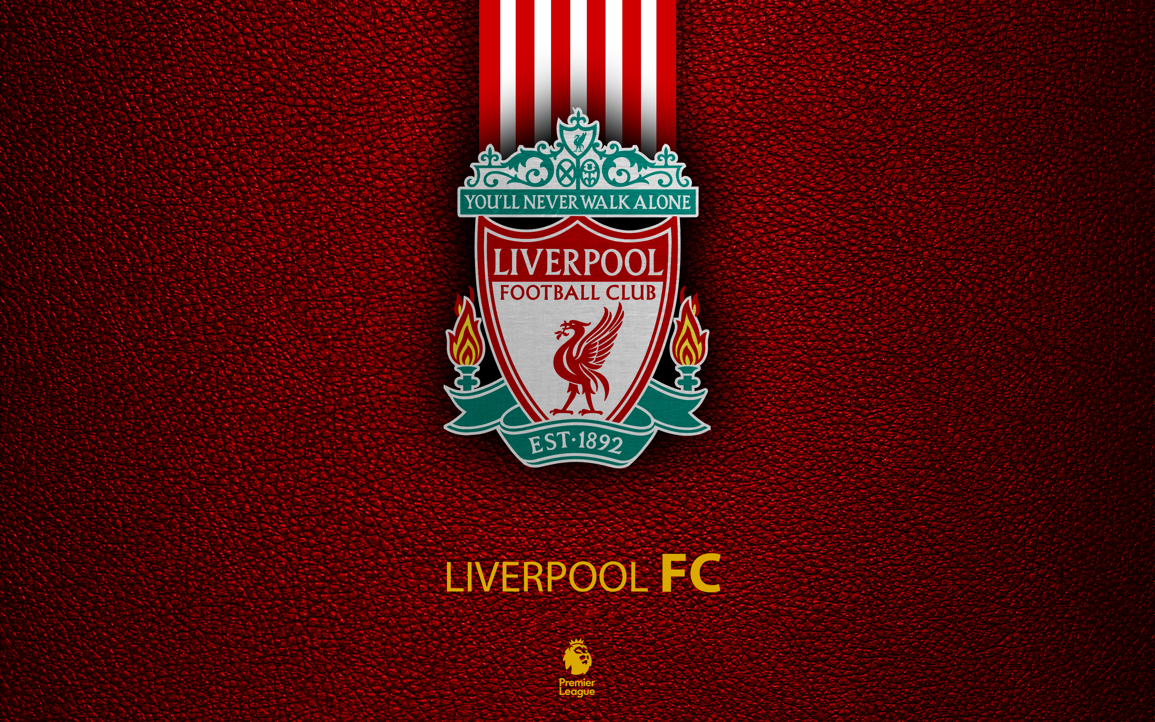 Liverpool FC logo on red textured background HD Wallpaper