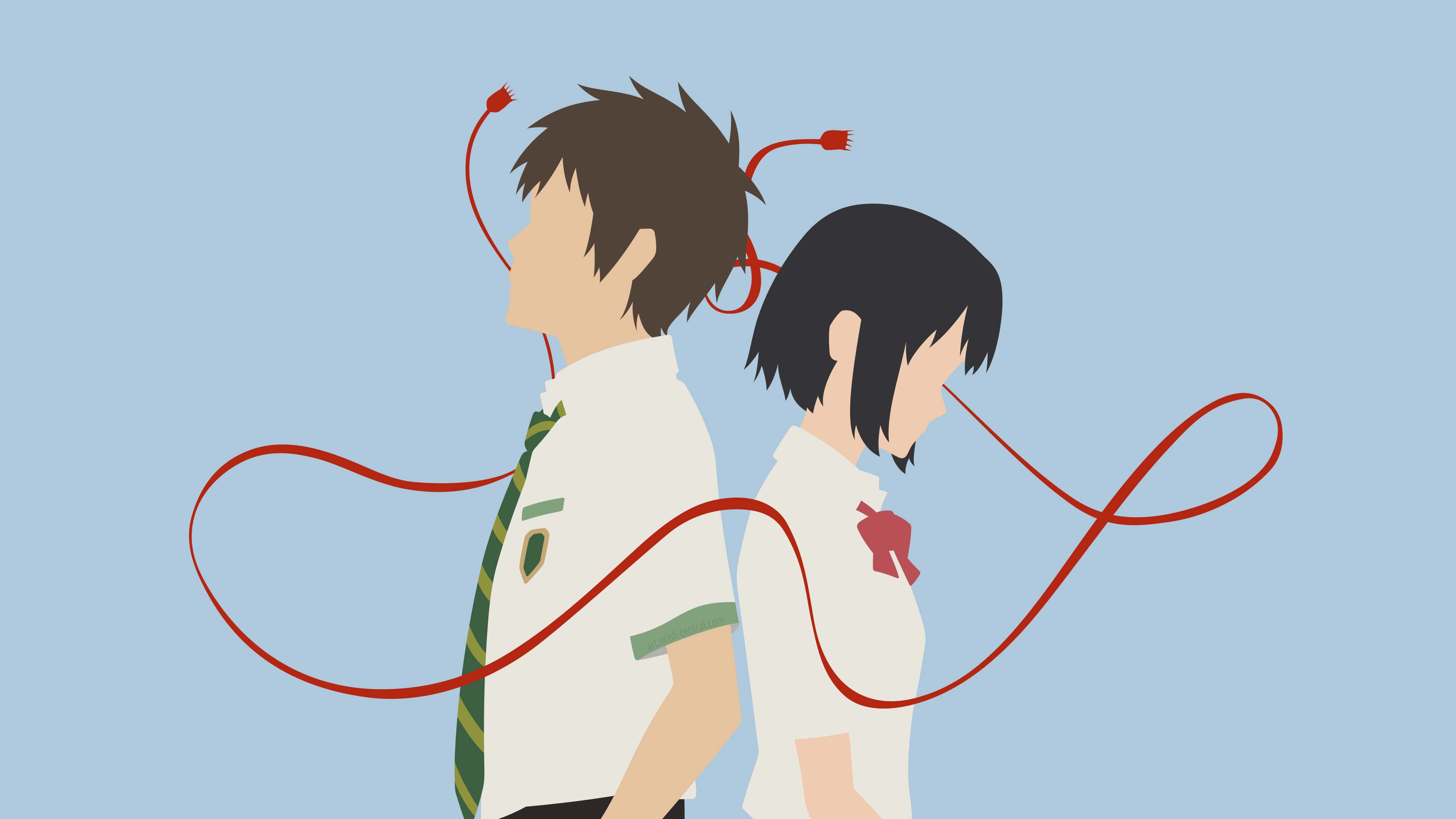 Mitsuha Miyamizu and Taki Tachibana from Your Name HD Wallpaper