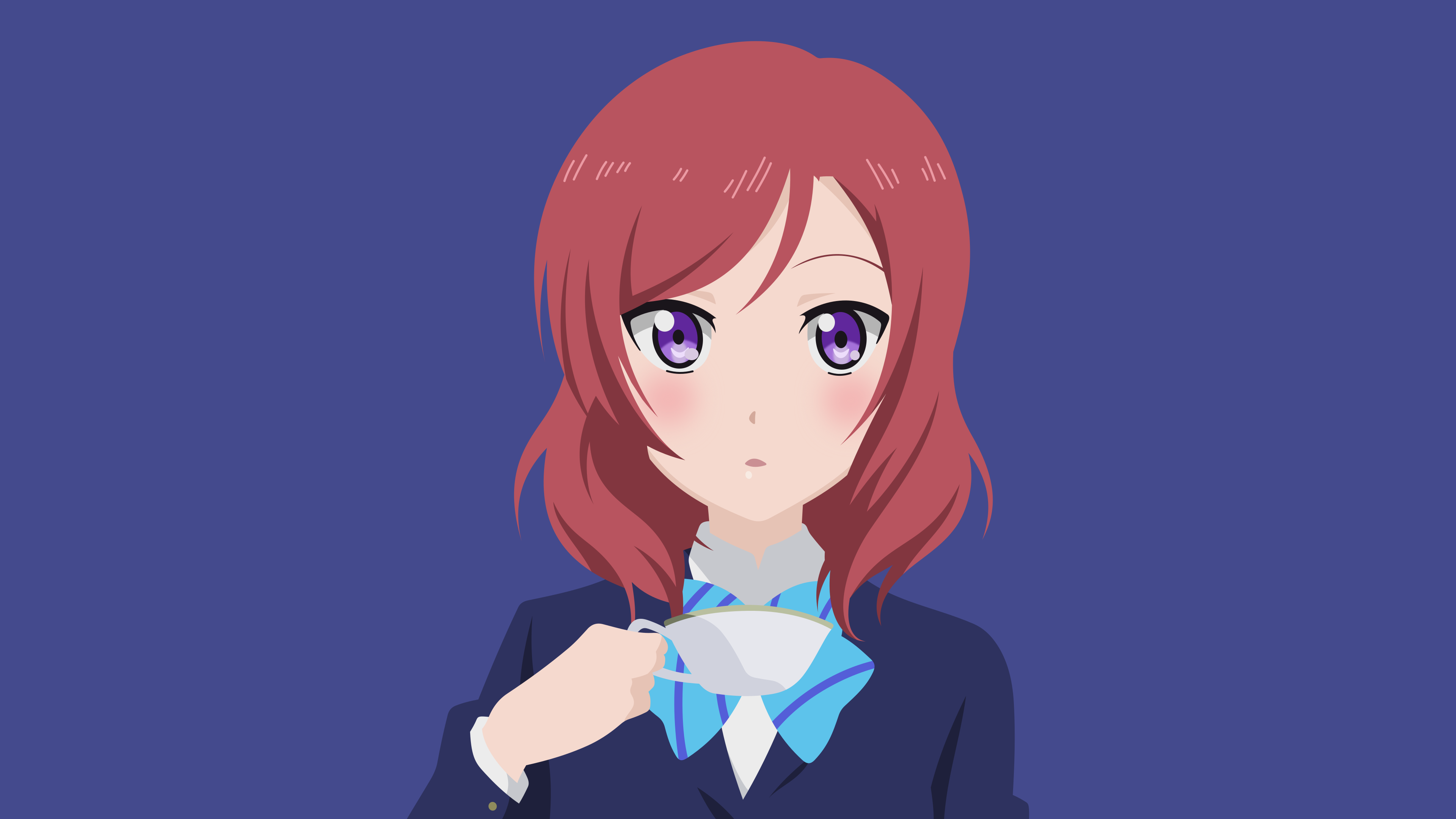 Maki Nishikino from Love Live! holding a teacup HD Wallpaper