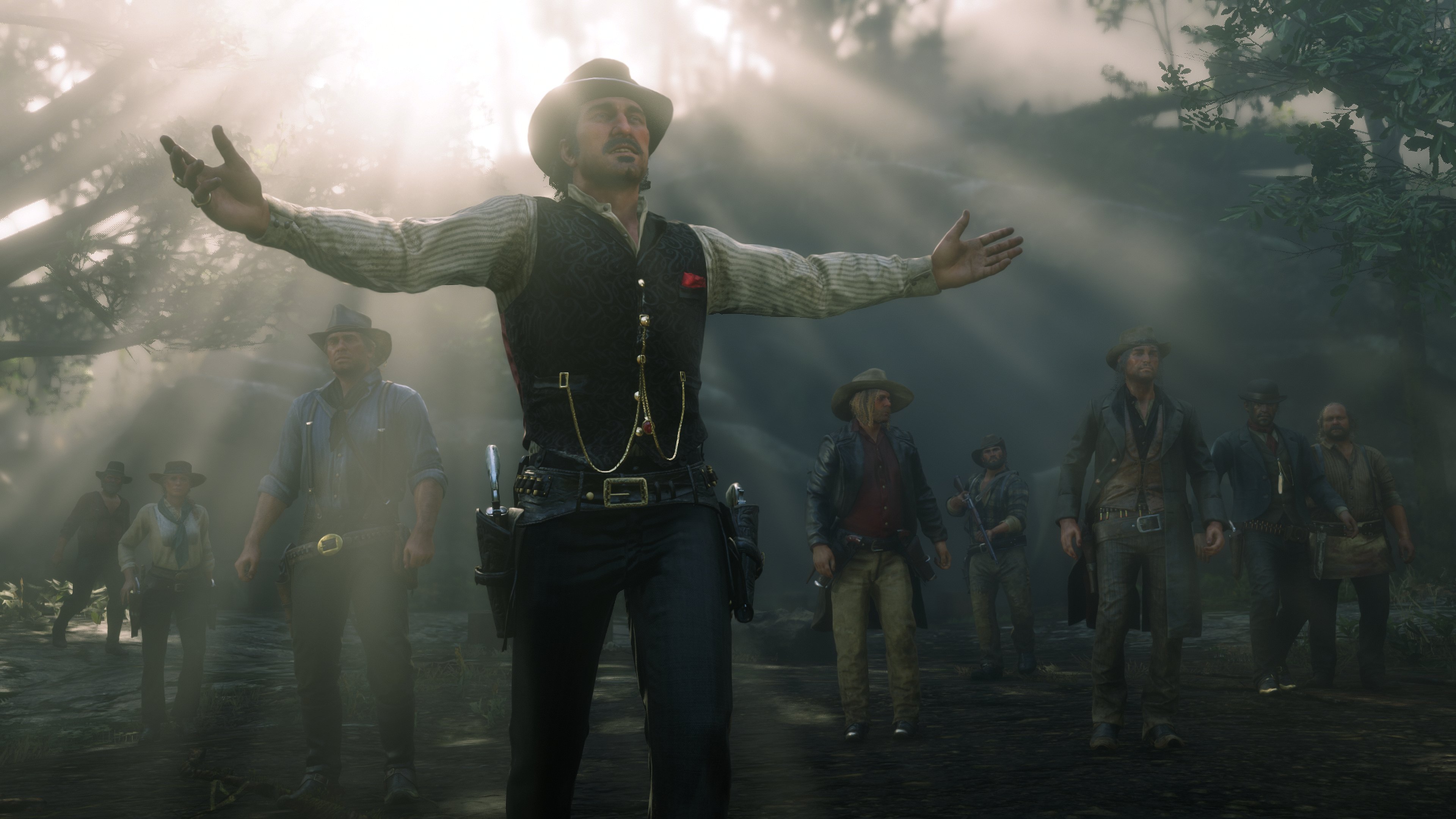 Dutch van der Linde Gang in Forest Light HD Wallpaper