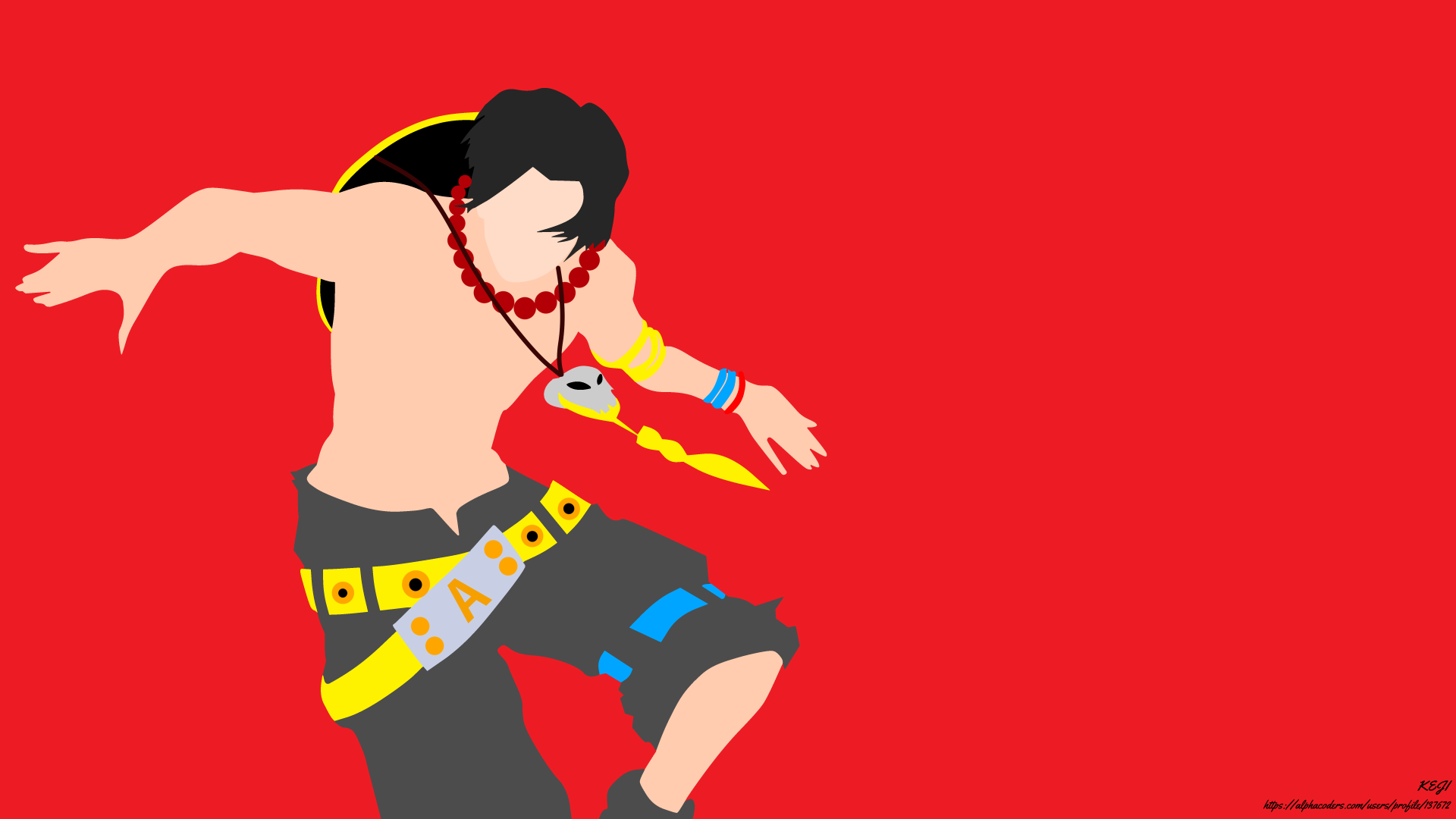 Portgas D. Ace from One Piece Minimalist HD Wallpaper