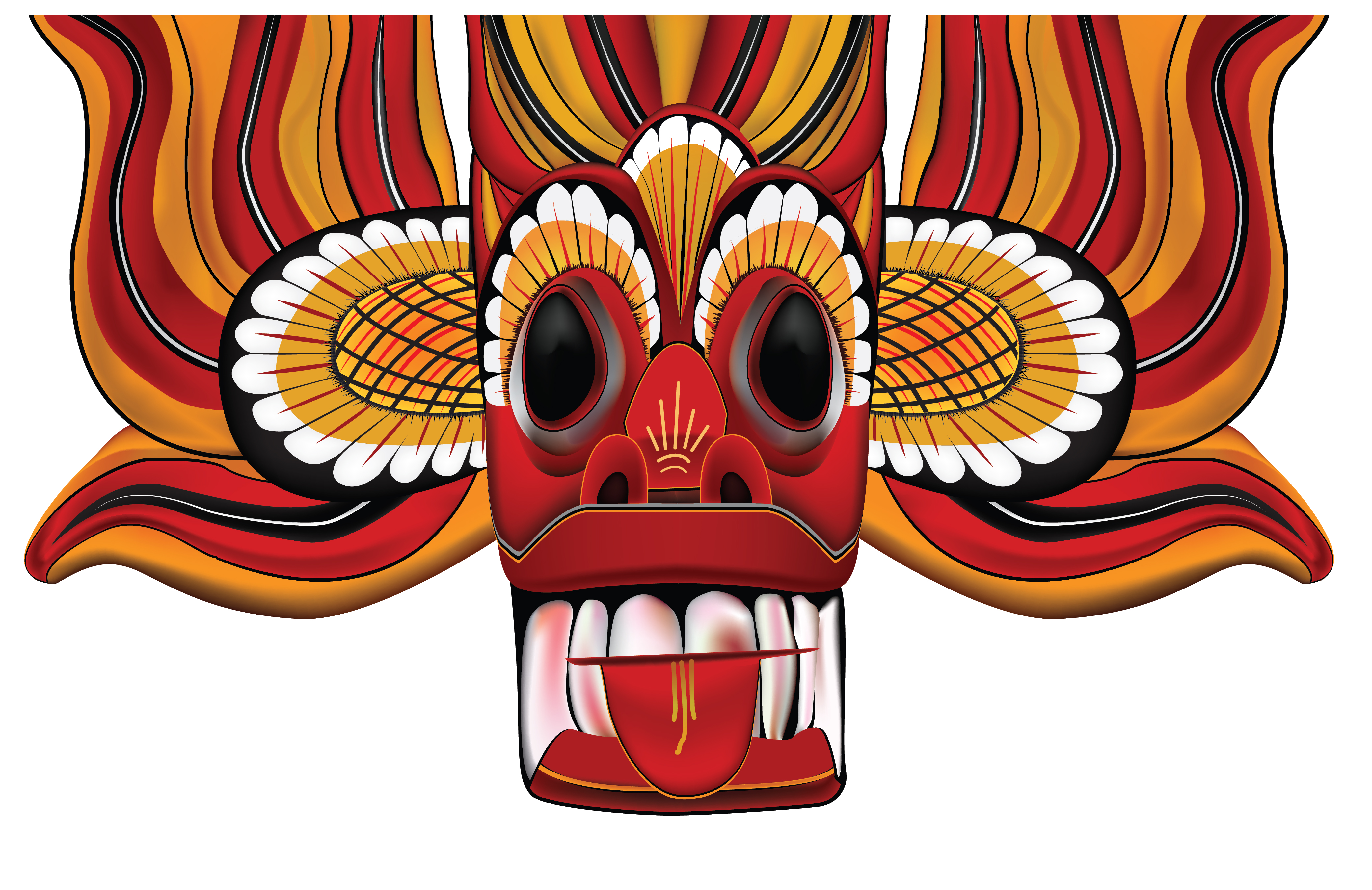 Illustration of a Sri Lankan devil mask HD Wallpaper