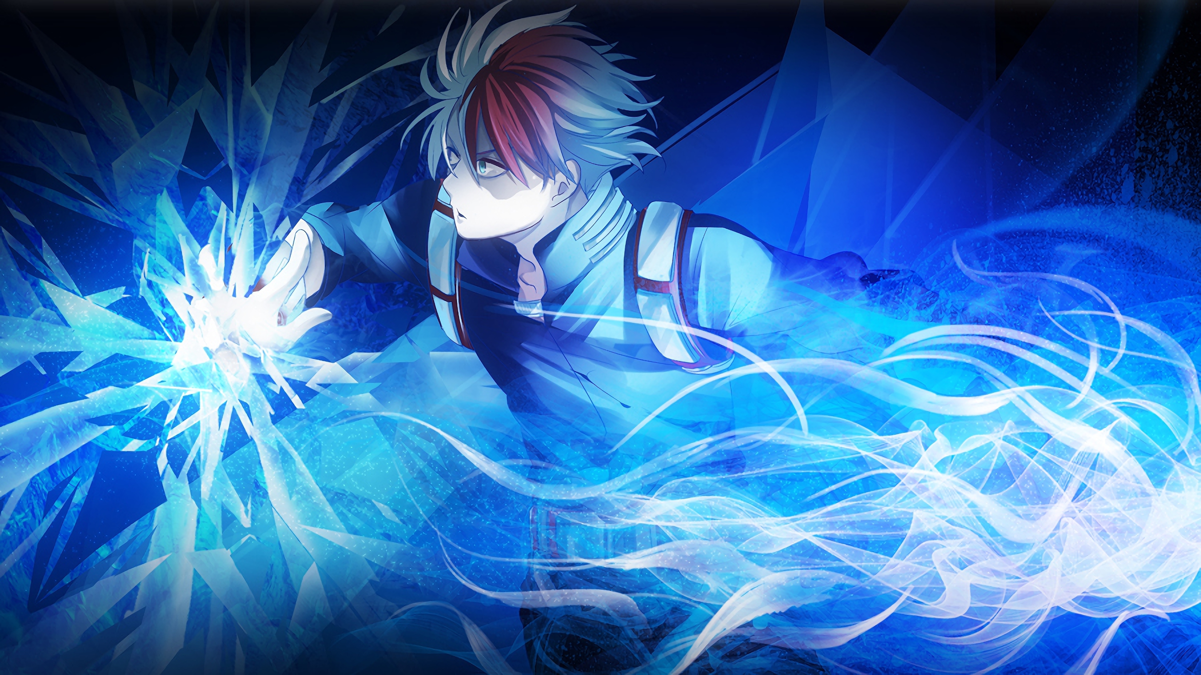 Shouto Todoroki Using Ice Powers HD Wallpaper