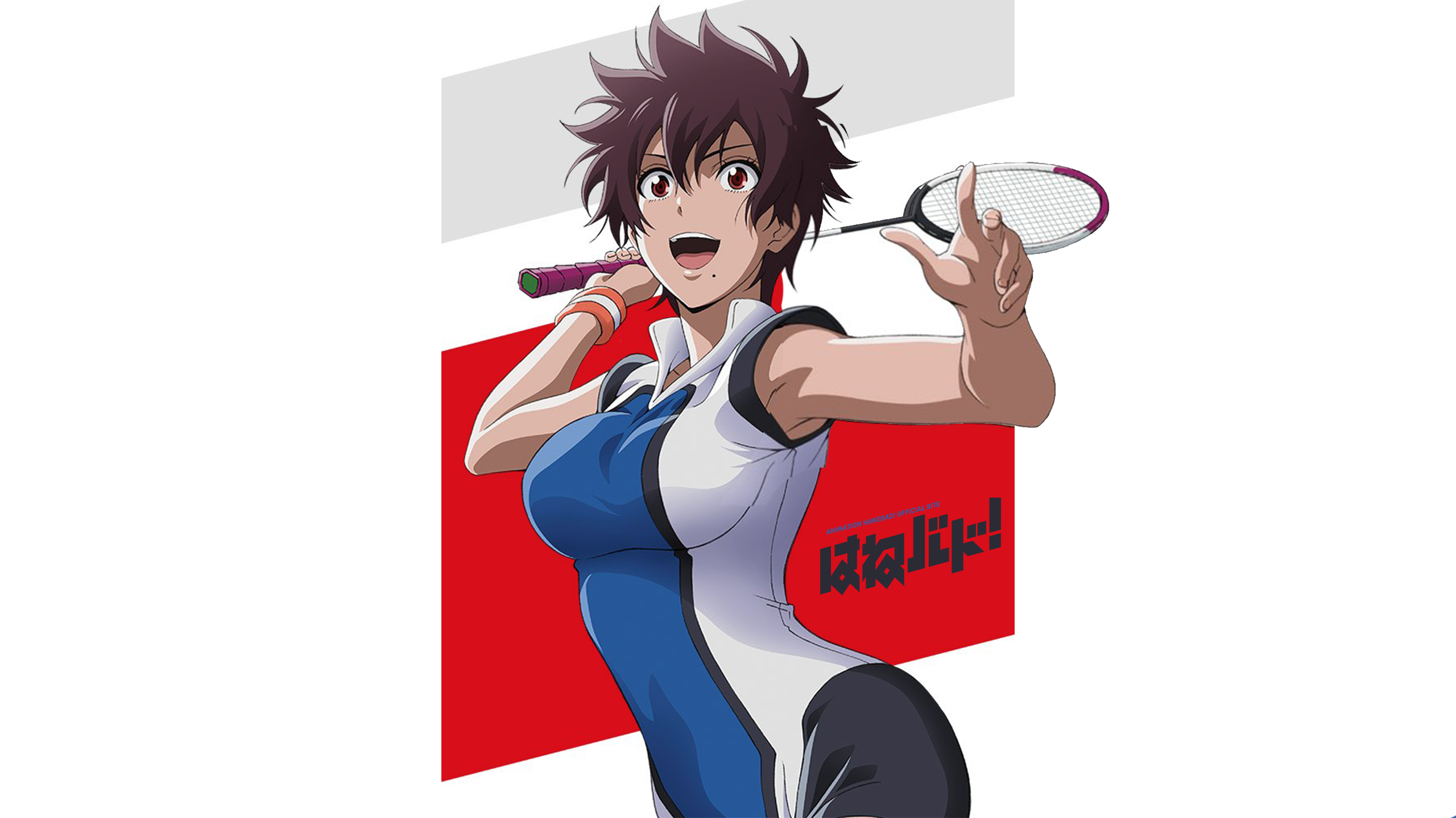 Nagisa Aragaki from Hanebado! holding a badminton racket HD Wallpaper