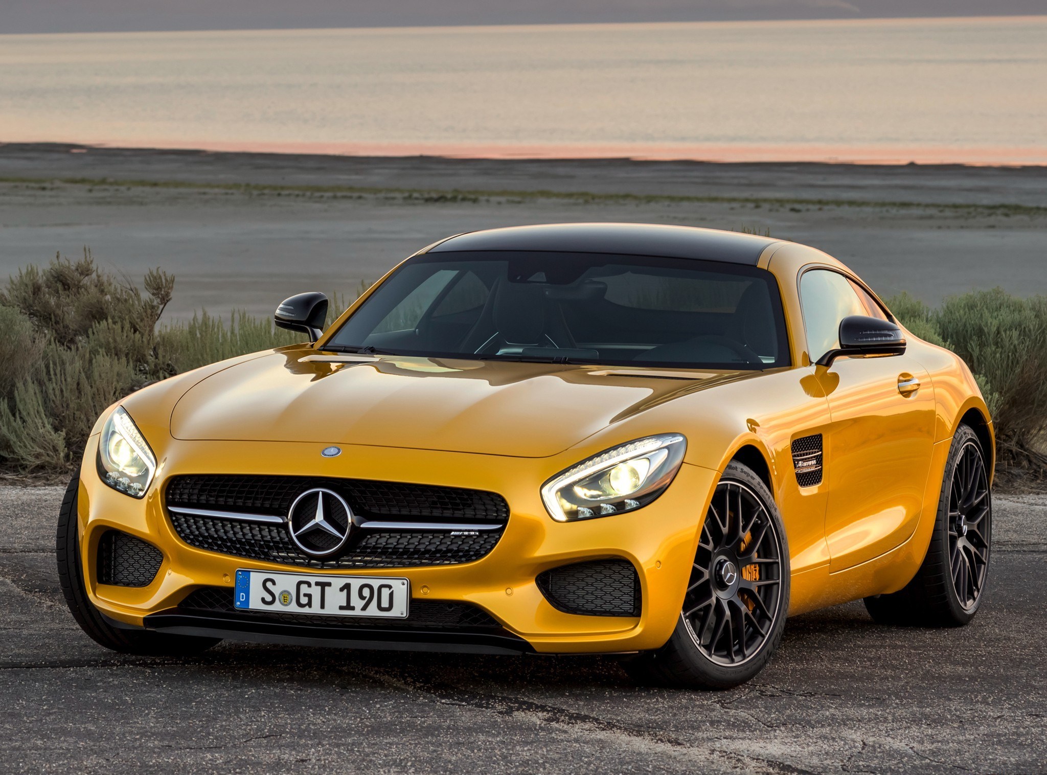 Yellow Mercedes-Benz AMG GT S Coupe HD Wallpaper