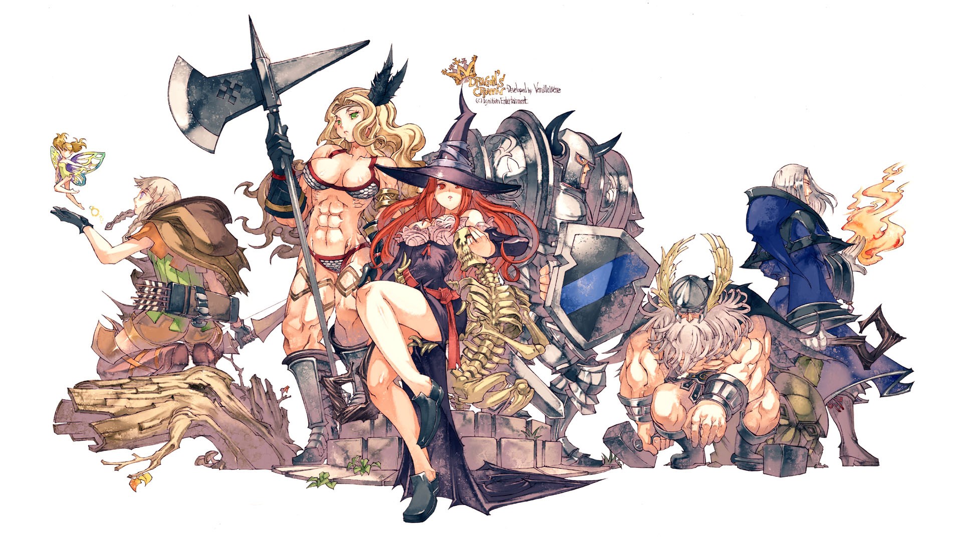 Dragons Crown characters illustration HD Wallpaper