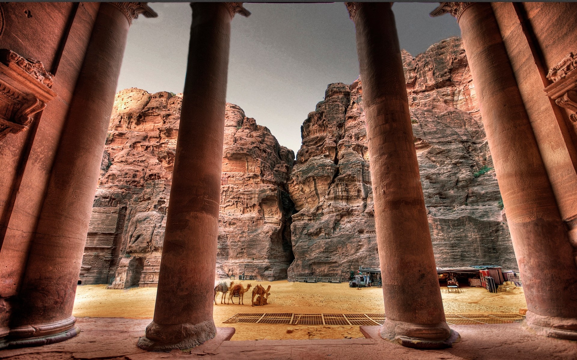 Petra, Jordan: Ancient City with Camels HD Wallpaper