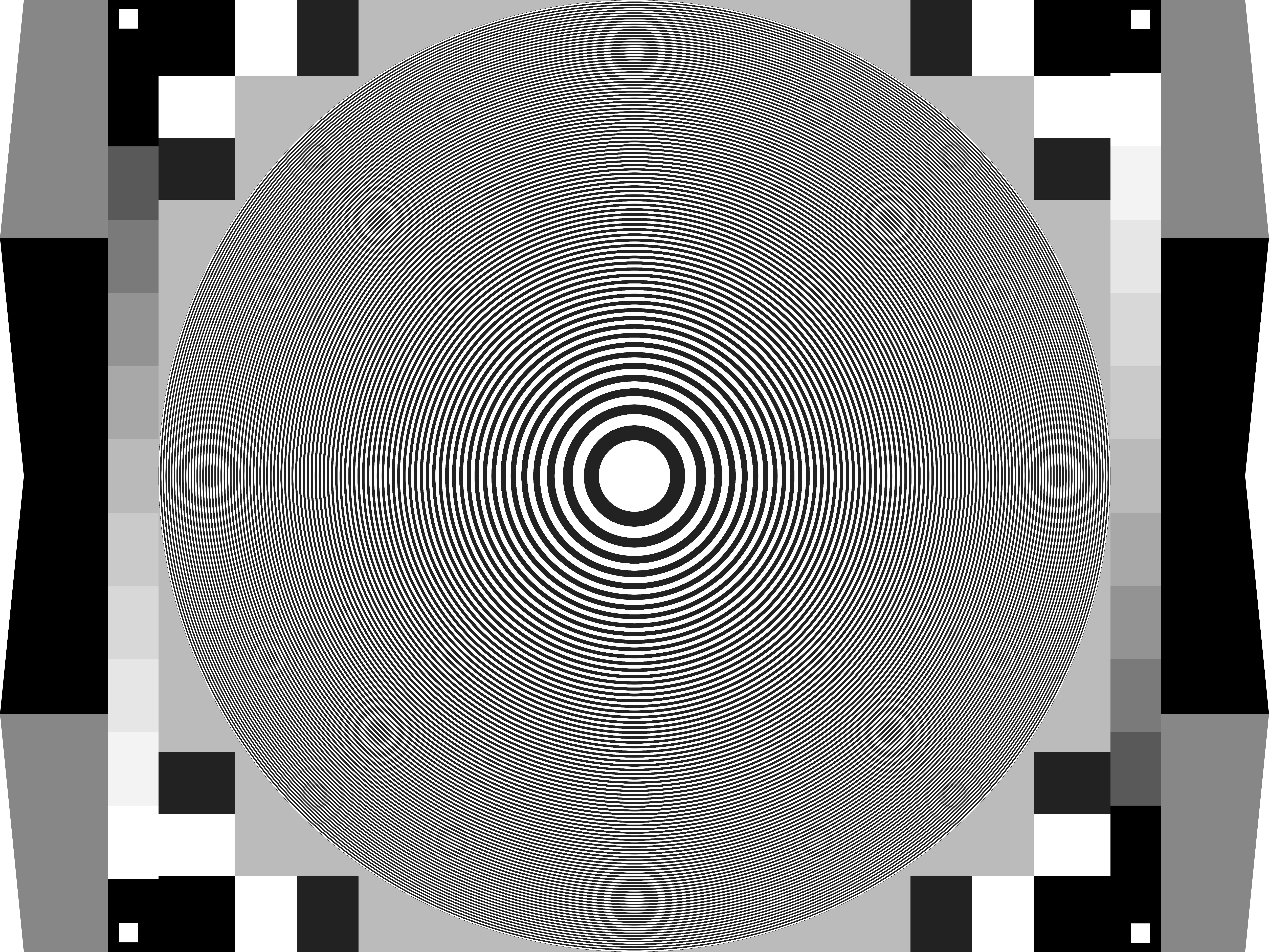 Concentric Circles and Grayscale Test Pattern HD Wallpaper