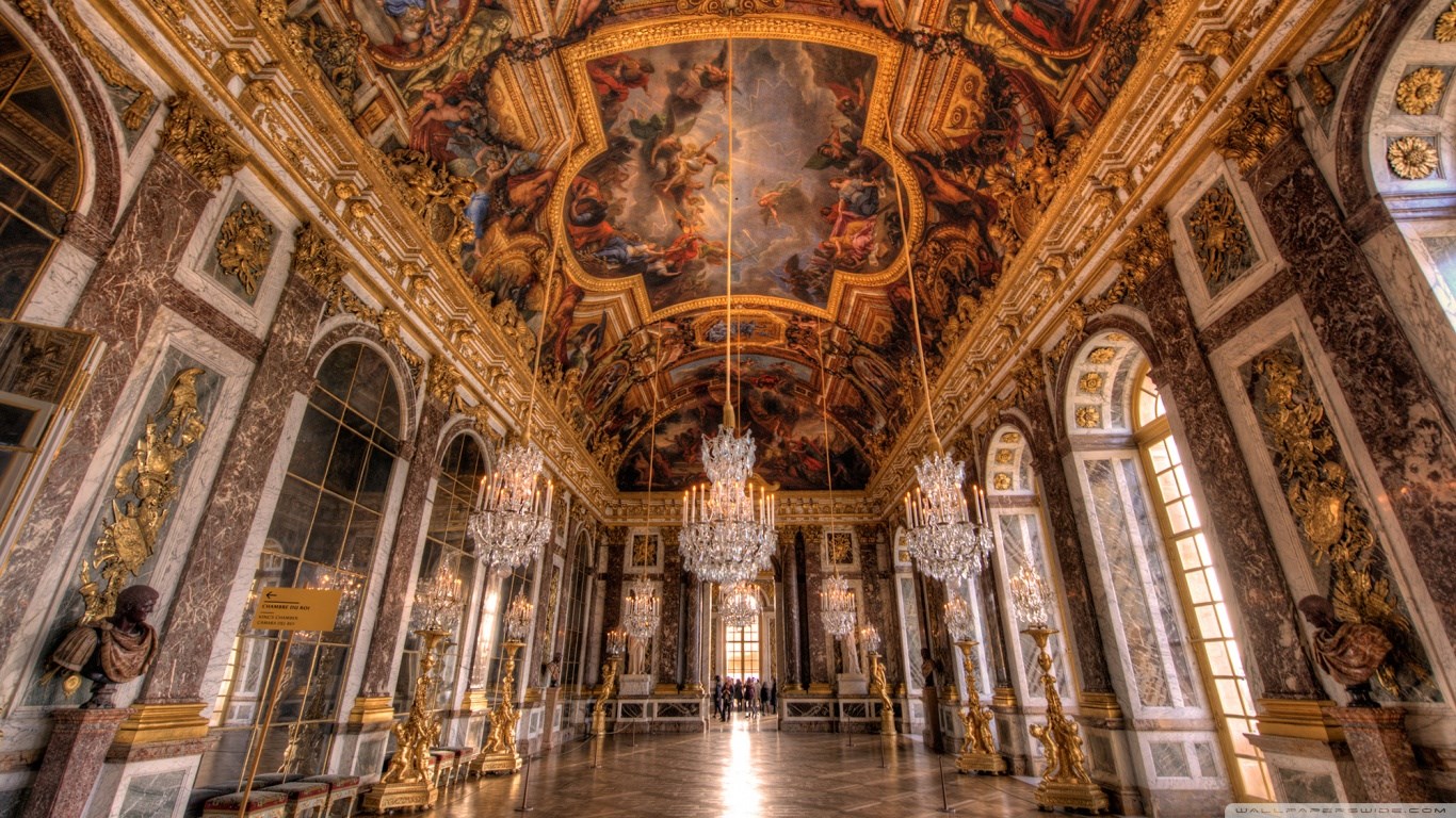 Palace of Versailles Hall of Mirrors interior HD Wallpaper