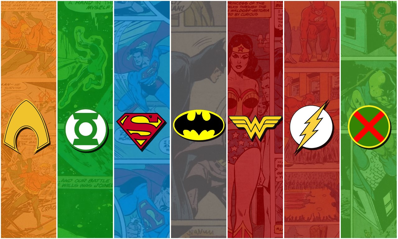 Justice League Heroes Logos HD Wallpaper
