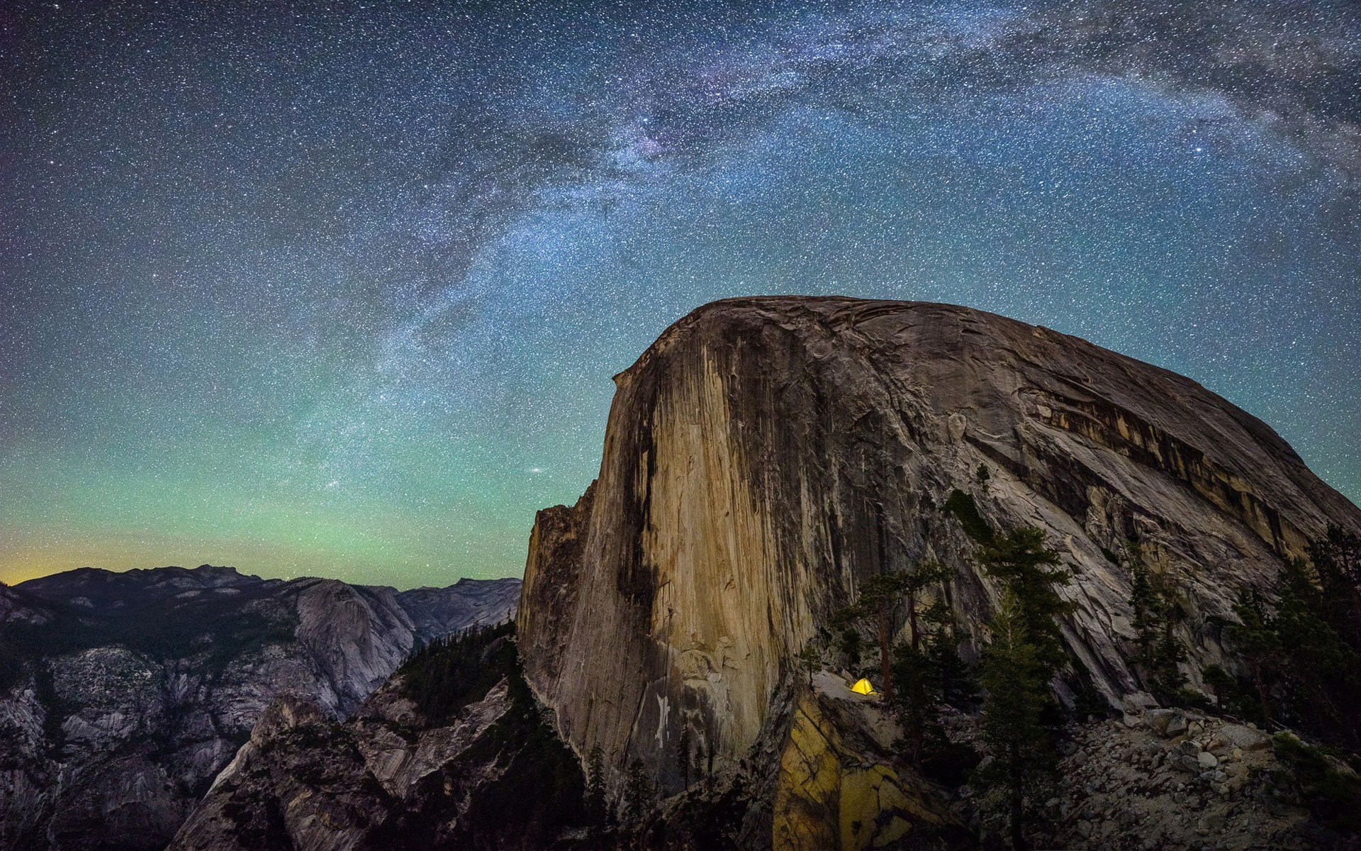 Half Dome Yosemite National Park Milky Way HD Wallpaper