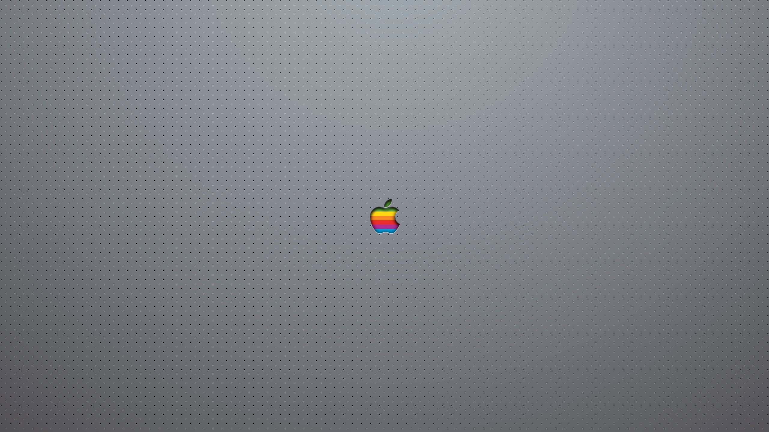 Rainbow Apple Logo on Gray Background HD Wallpaper