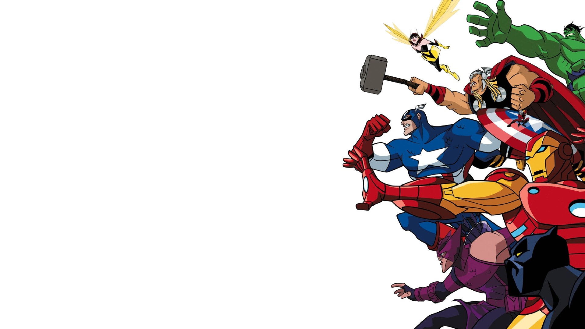 Avengers Assemble: Iron Man, Captain America, Thor, Hulk, Wasp, Hawkeye HD Wallpaper