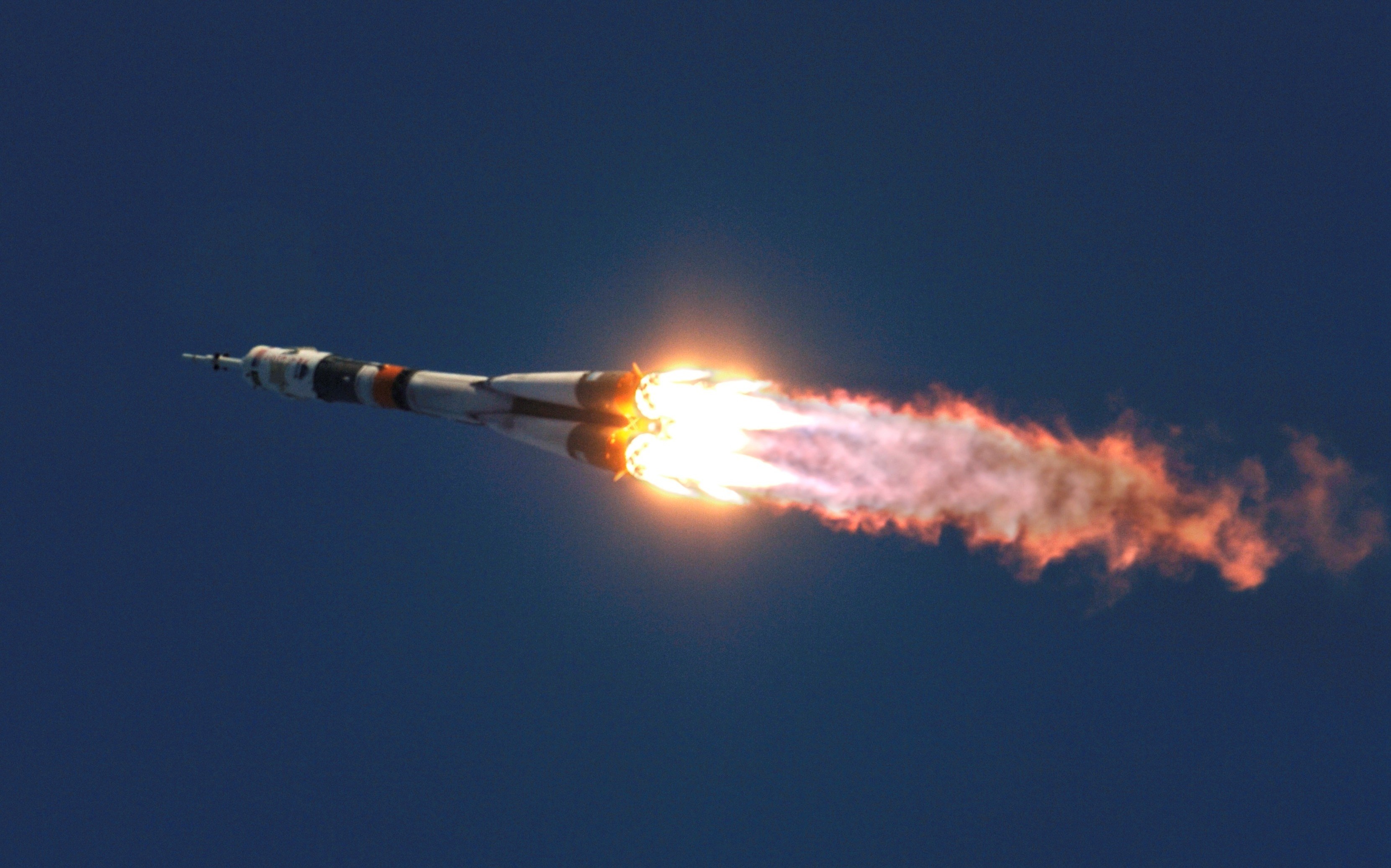 Rocket Launching with Fiery Exhaust HD Wallpaper