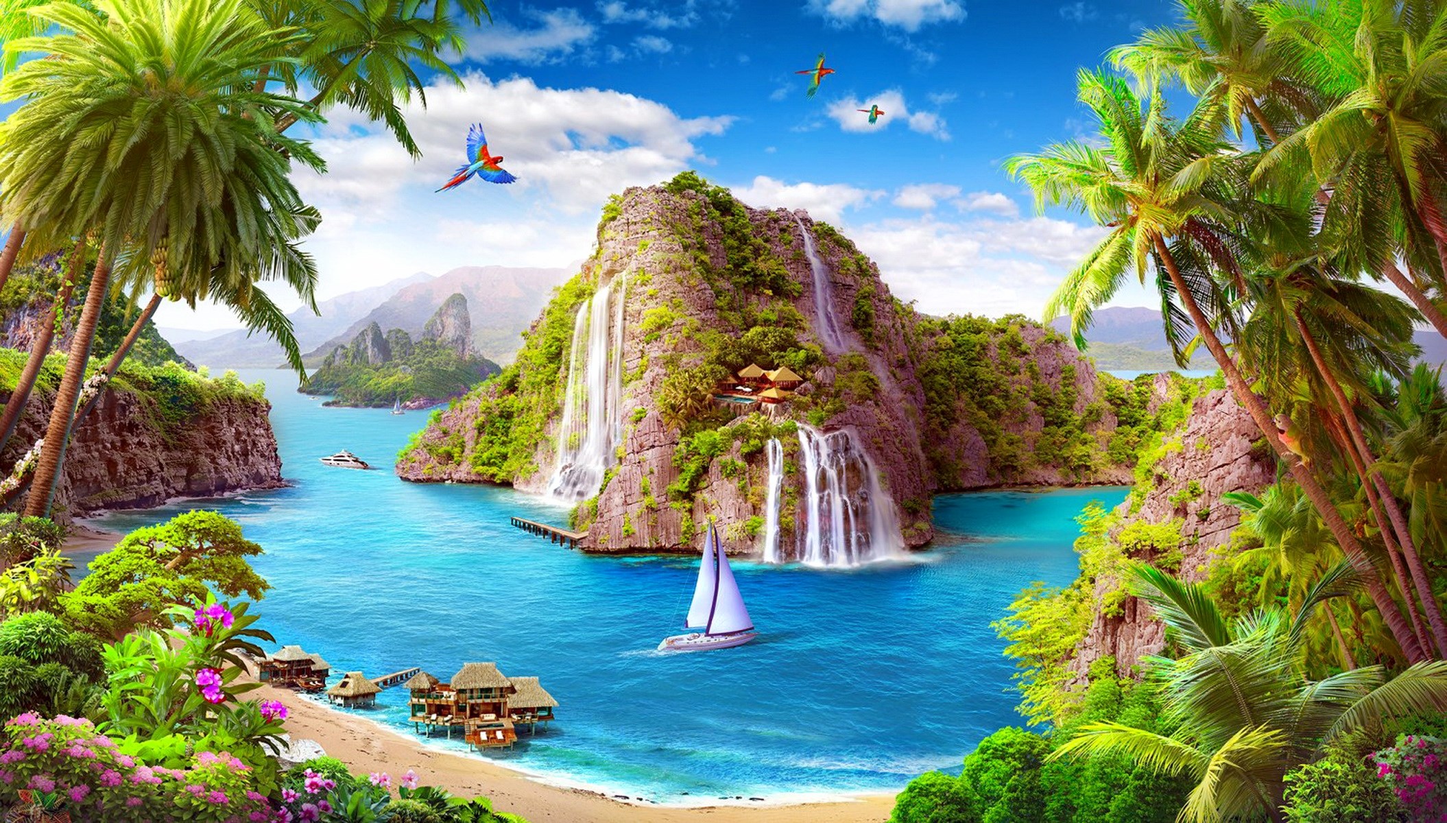 Free Computer Fantasy Scene HD Wallpaper