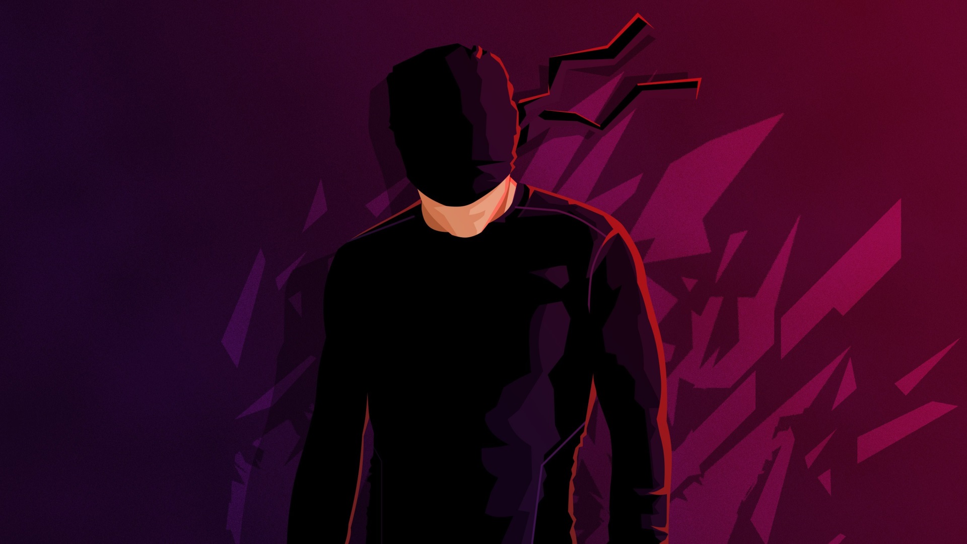 Daredevil in black costume with abstract background HD Wallpaper