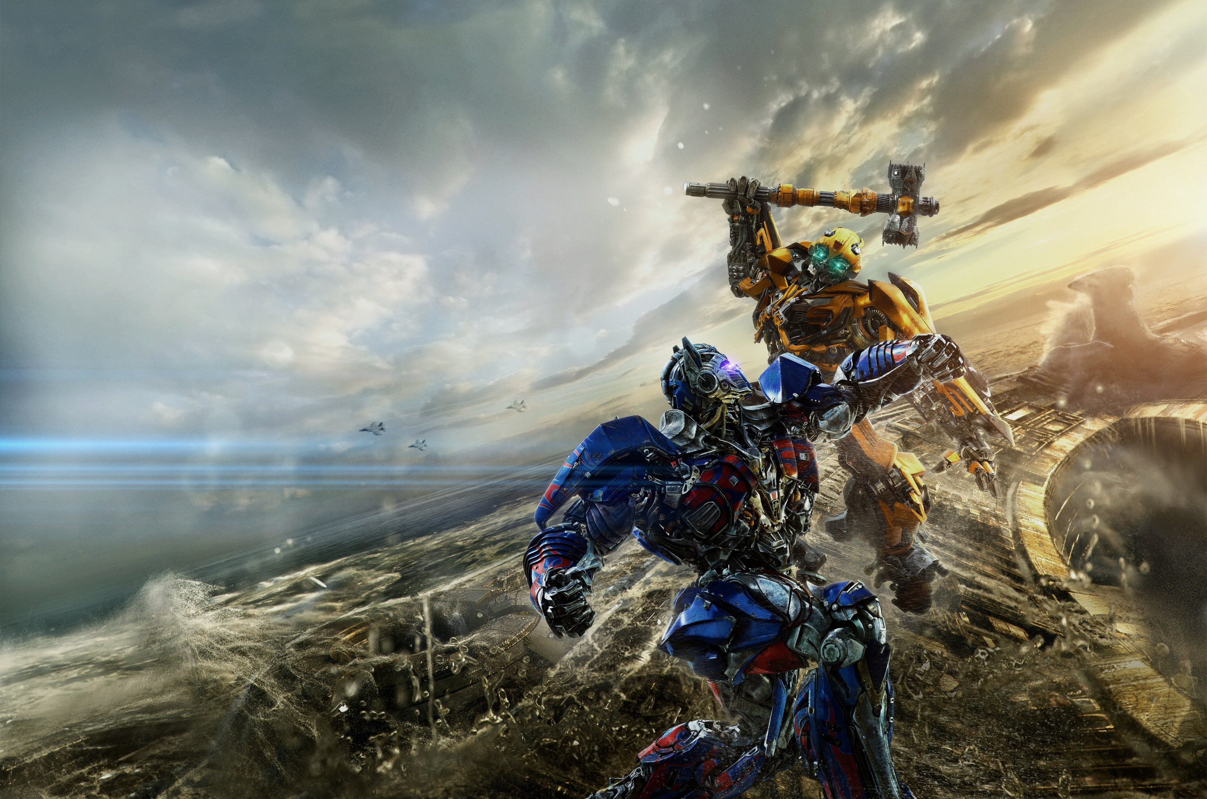 Optimus Prime and Bumblebee from Transformers: The Last Knight 4K HD Wallpaper