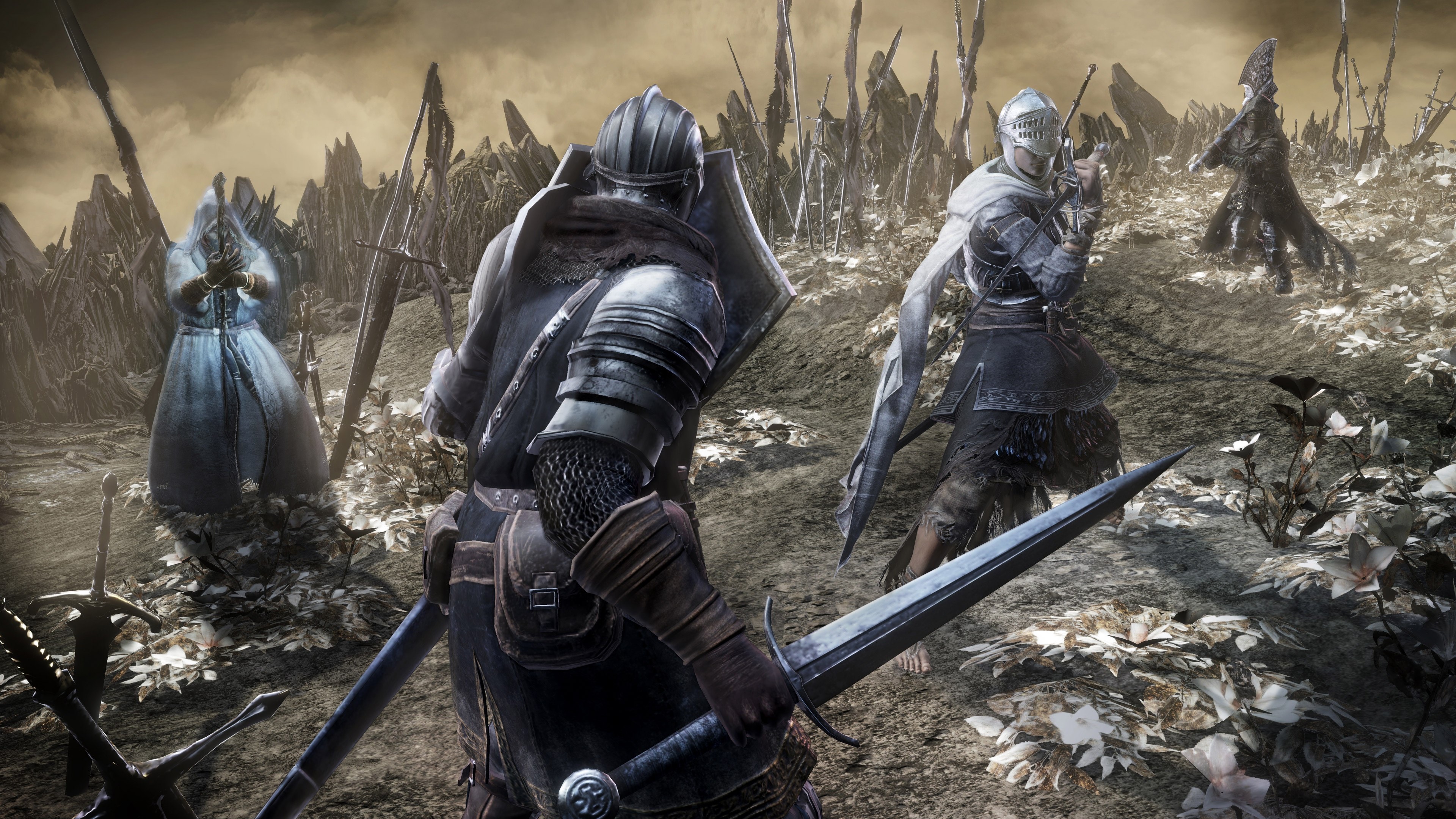 Dark Souls 3 4K knights in a desolate landscape HD Wallpaper