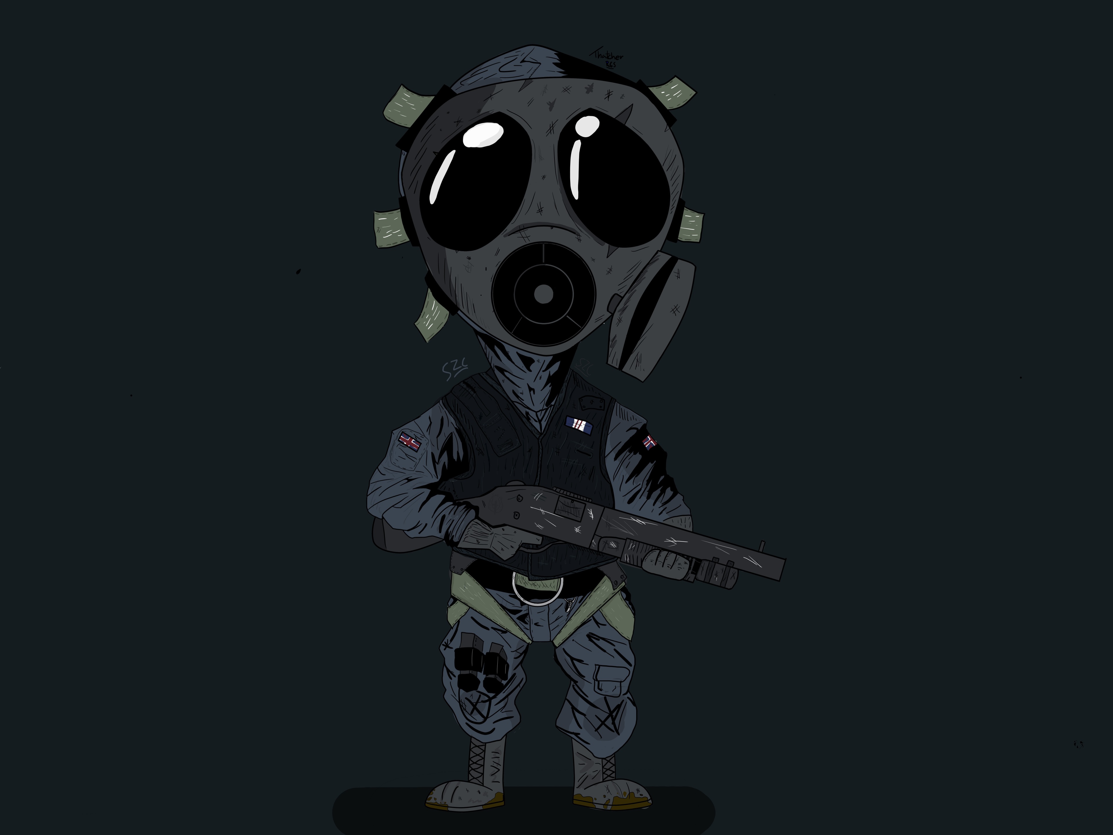 Chibi SAS Operator from Tom Clancy's Rainbow Six Siege HD Wallpaper