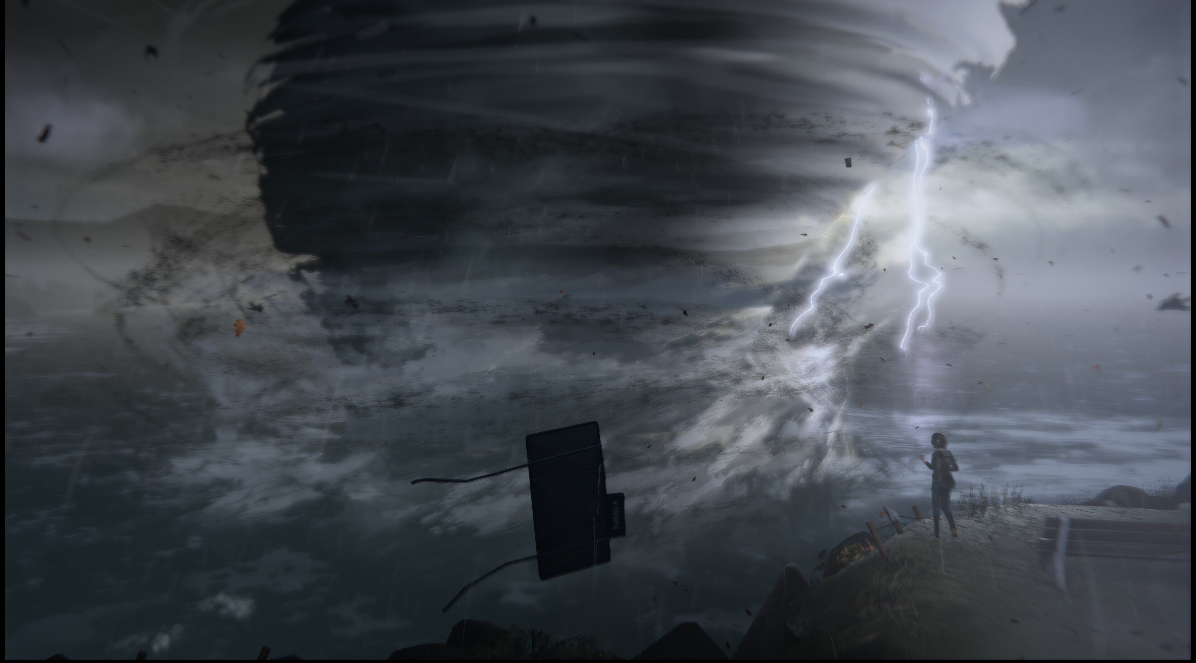 Max Caulfield in a tornado from Life is Strange 4K HD Wallpaper