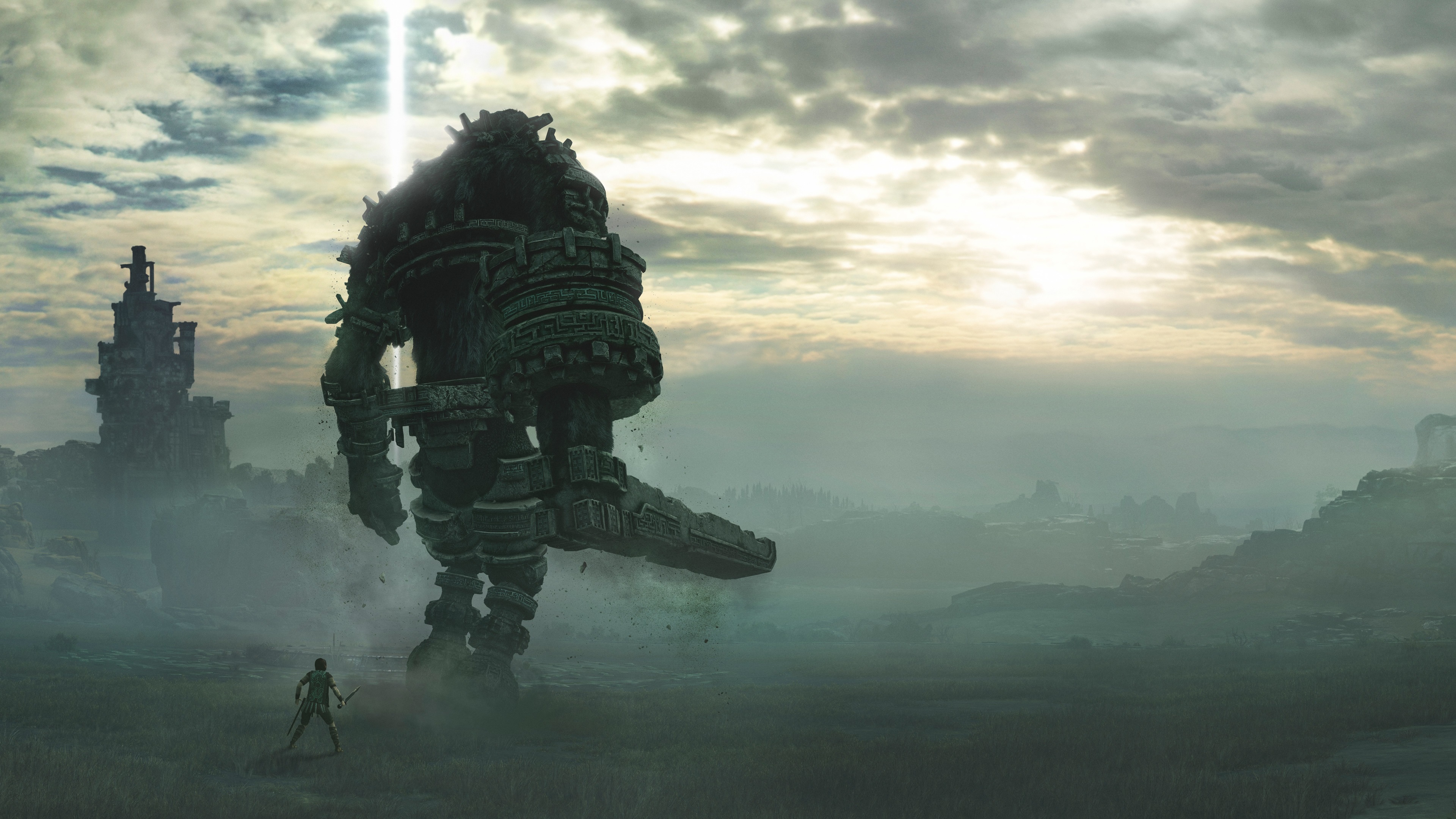 Wander and a Colossus from Shadow of the Colossus 4K HD Wallpaper