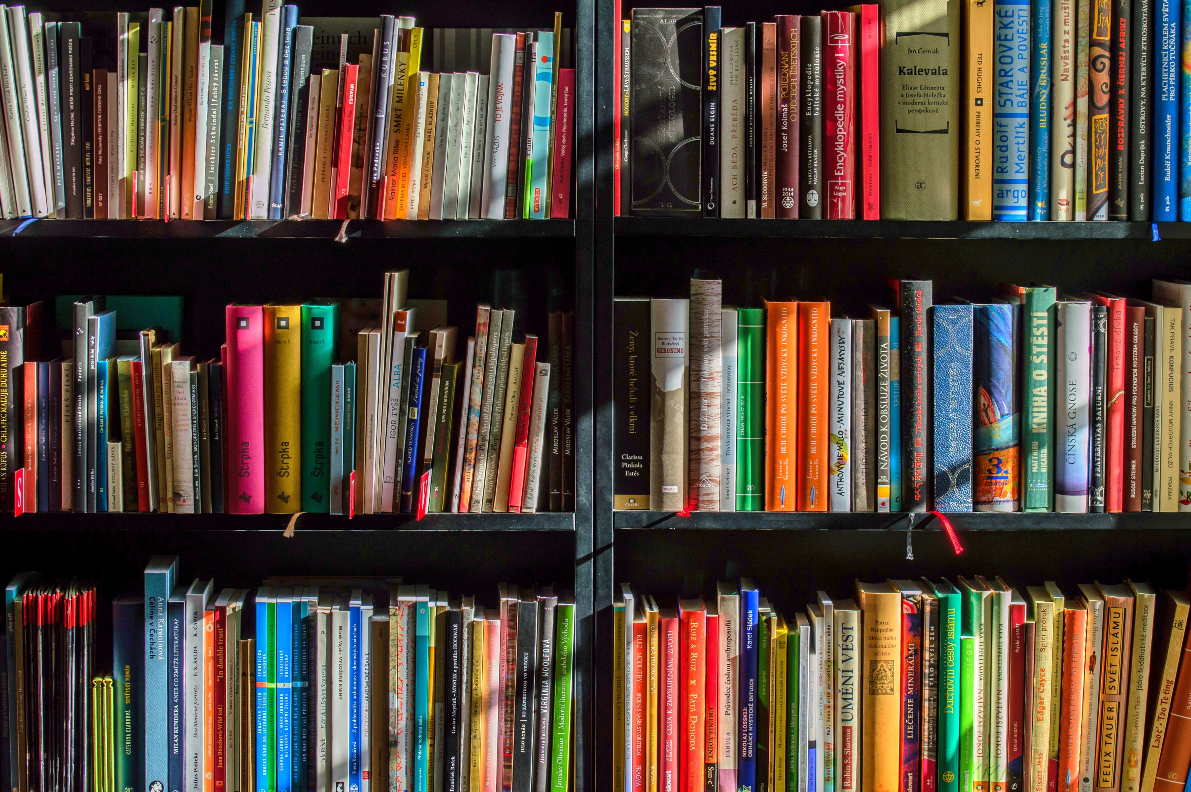 Books on Shelves 4K HD Wallpaper