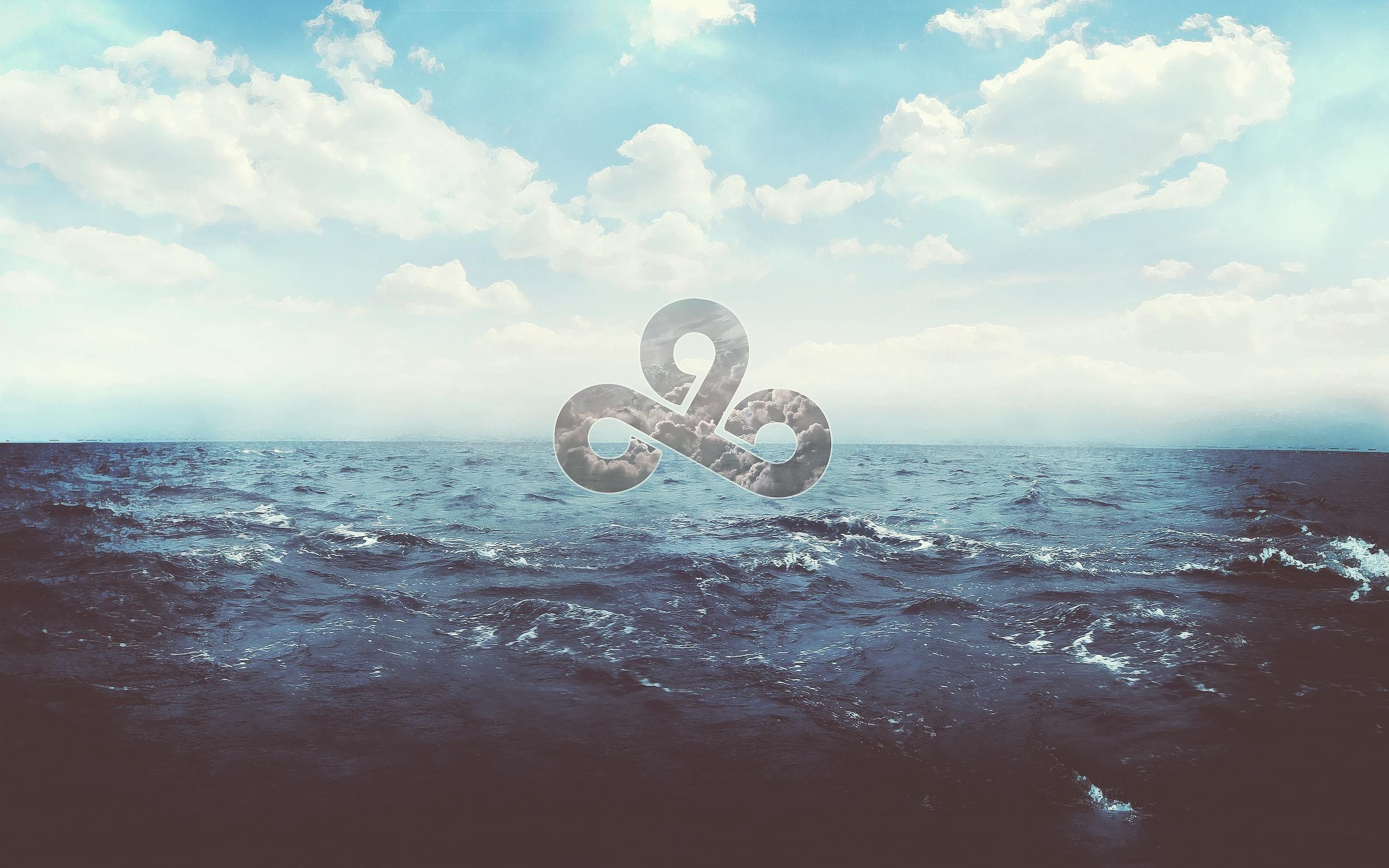 Cloud Nine logo over ocean and sky HD Wallpaper