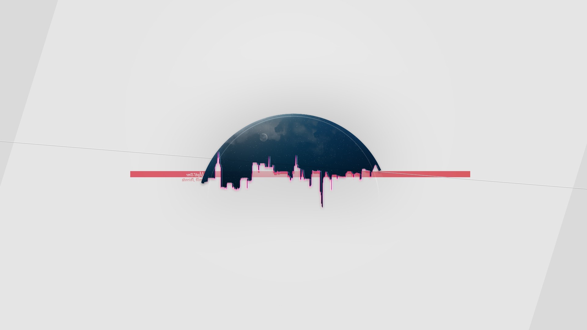 Abstract cityscape under a moonlit sky HD Wallpaper