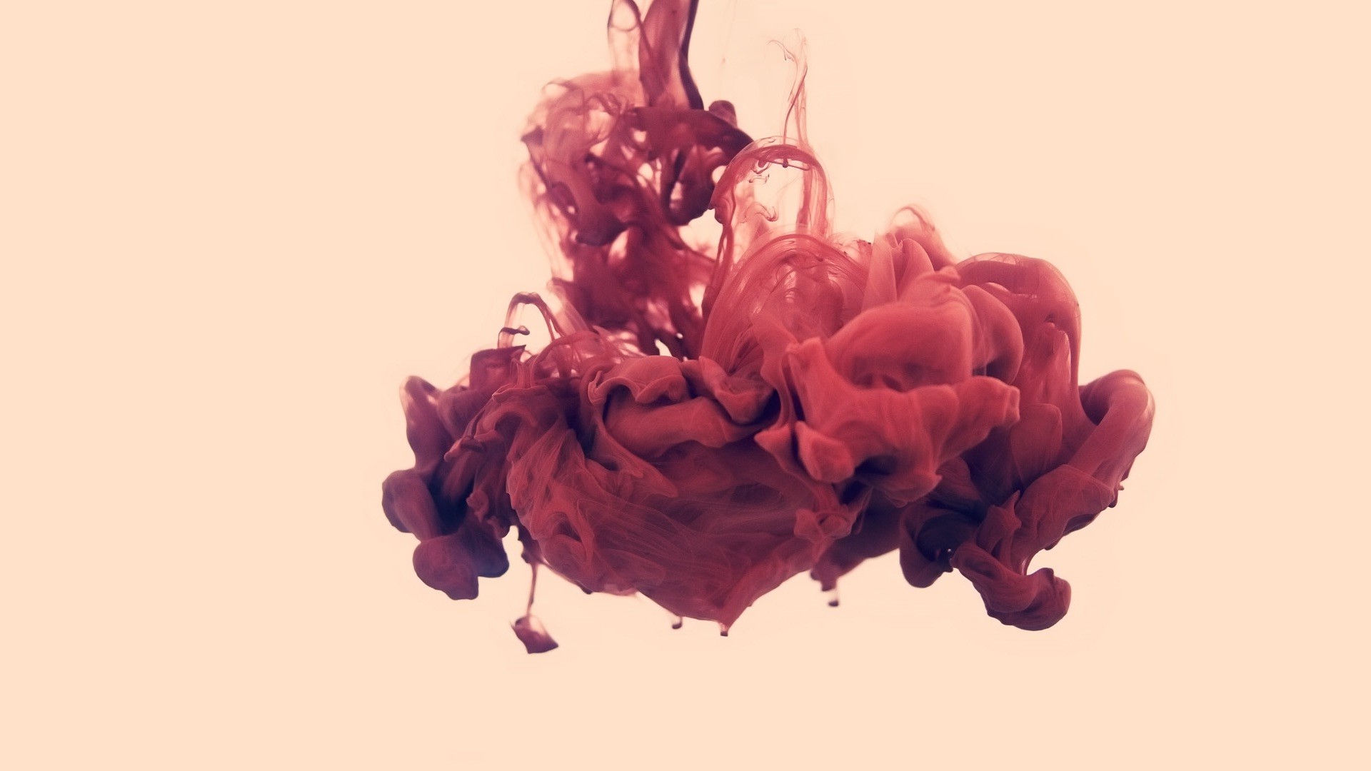 Abstract red ink cloud in water HD Wallpaper