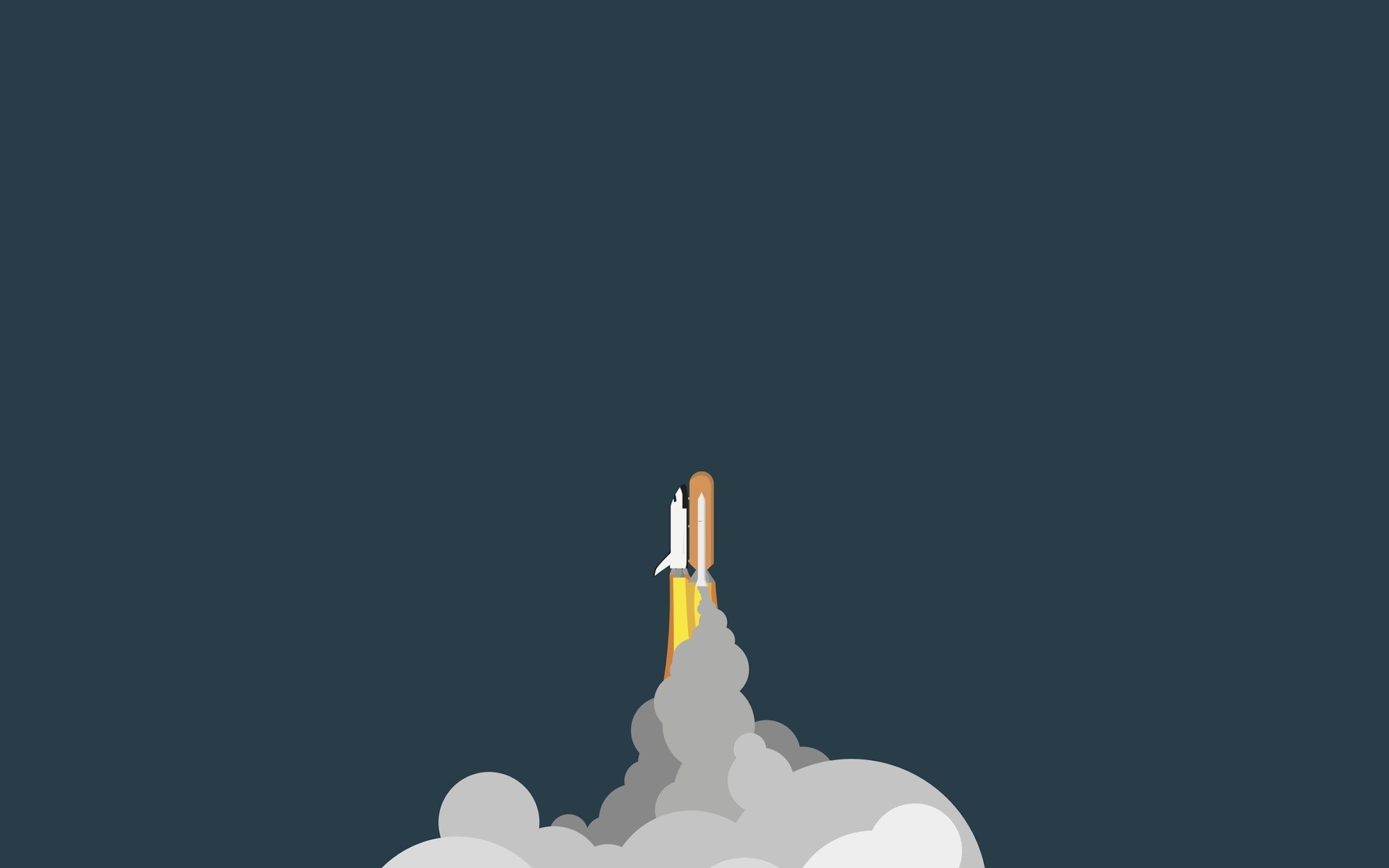 Space shuttle launching with smoke HD Wallpaper