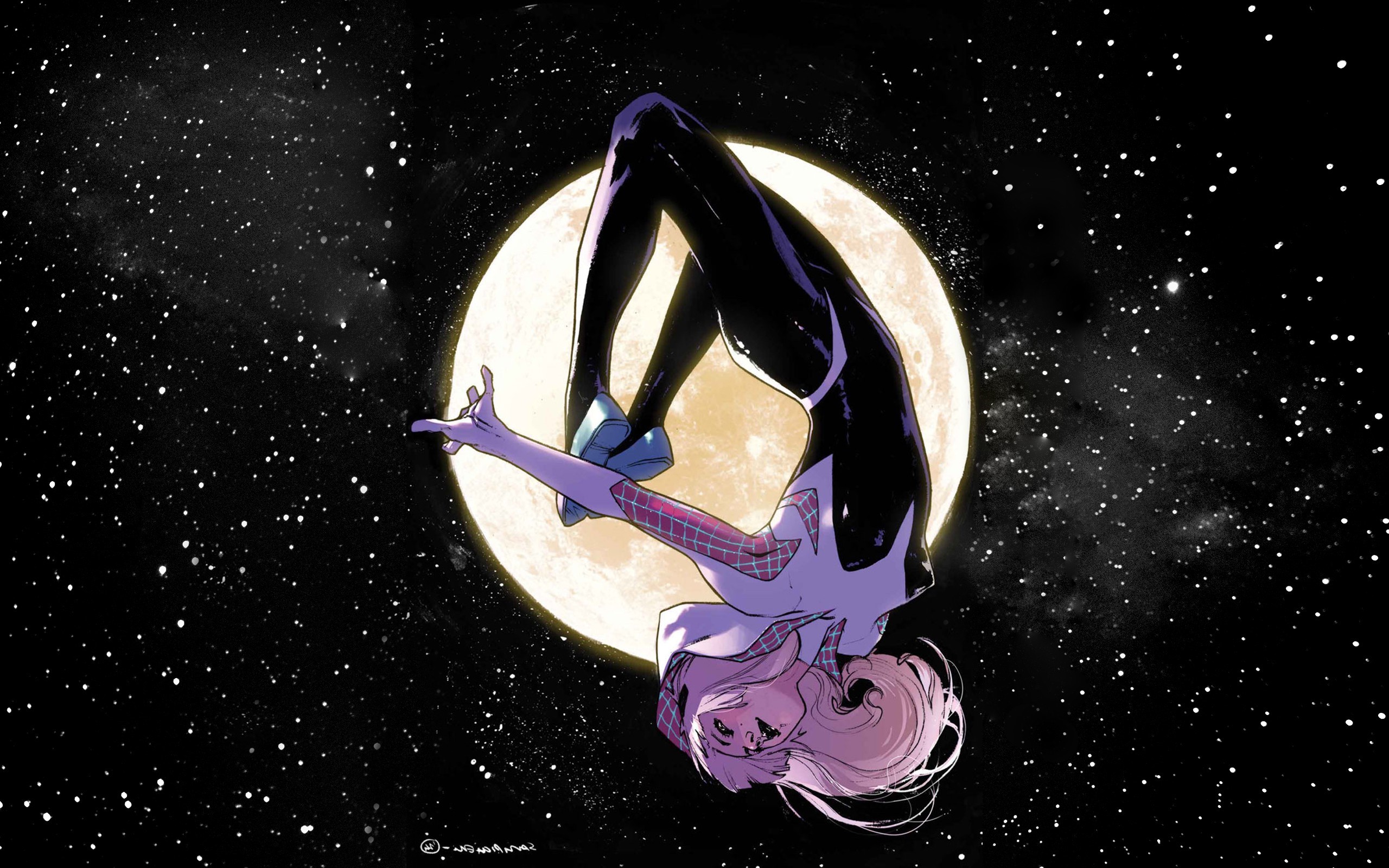 Spider-Gwen from Marvel Comics in Space HD Wallpaper
