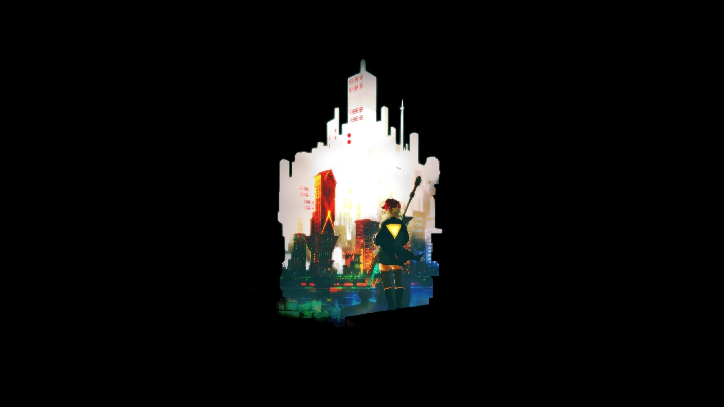 Artwork from Transistor video game HD Wallpaper