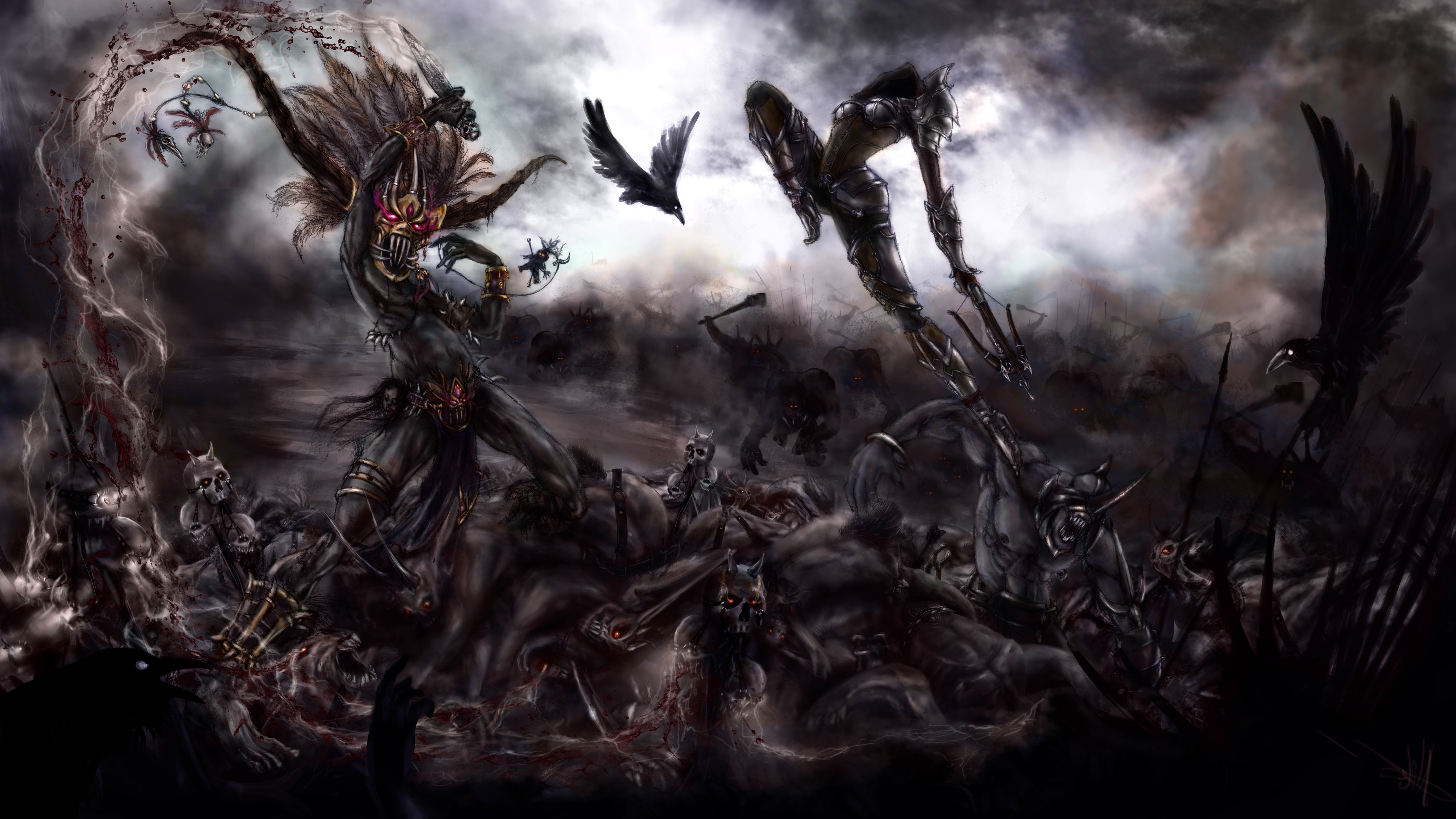 Diablo III: Battle between demons and warriors HD Wallpaper