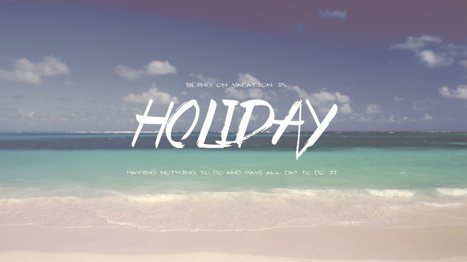 Holiday typography on a beach background HD Wallpaper