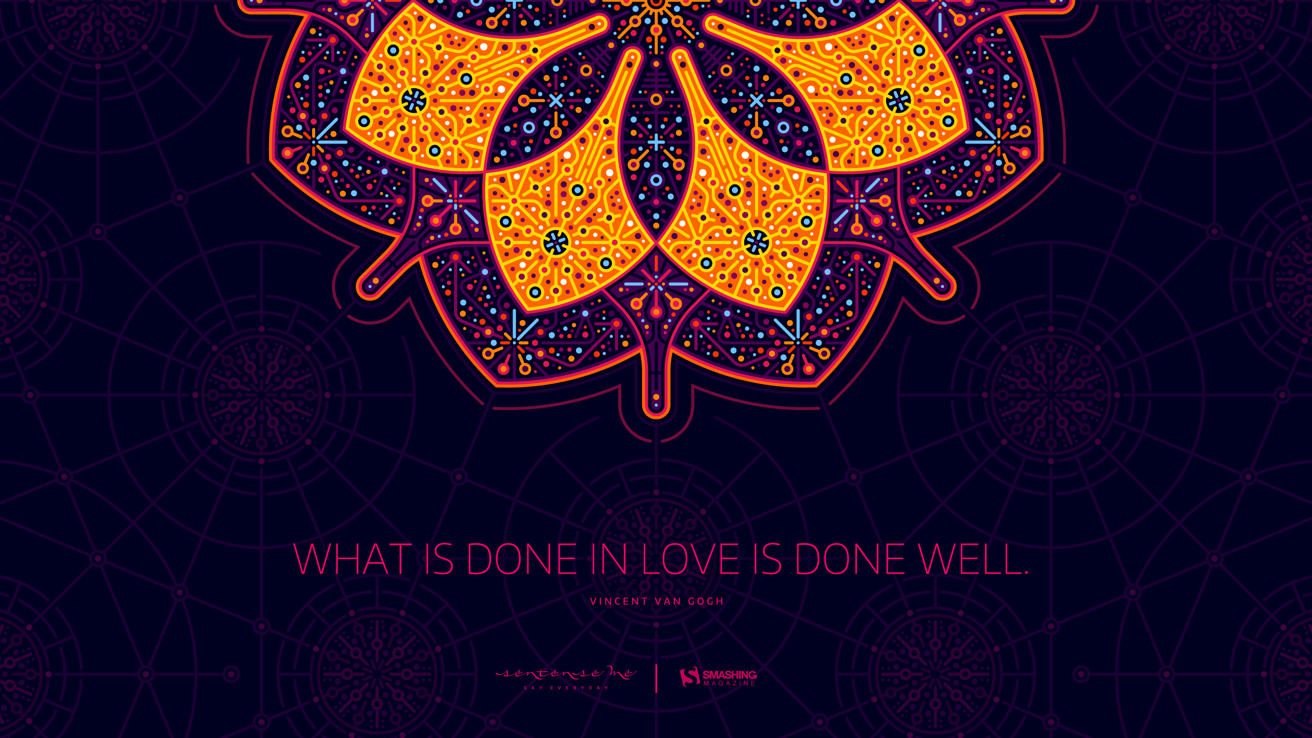 Vincent van Gogh quote on a mandala background HD Wallpaper