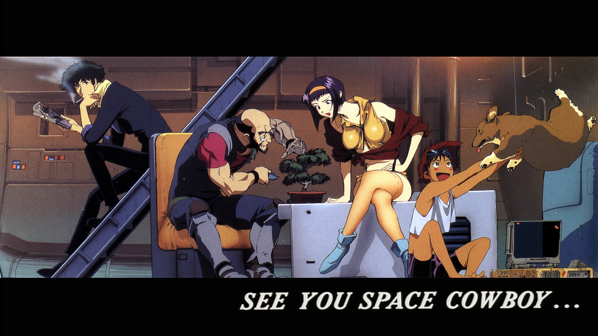 Cowboy Bebop characters on the Bebop ship HD Wallpaper