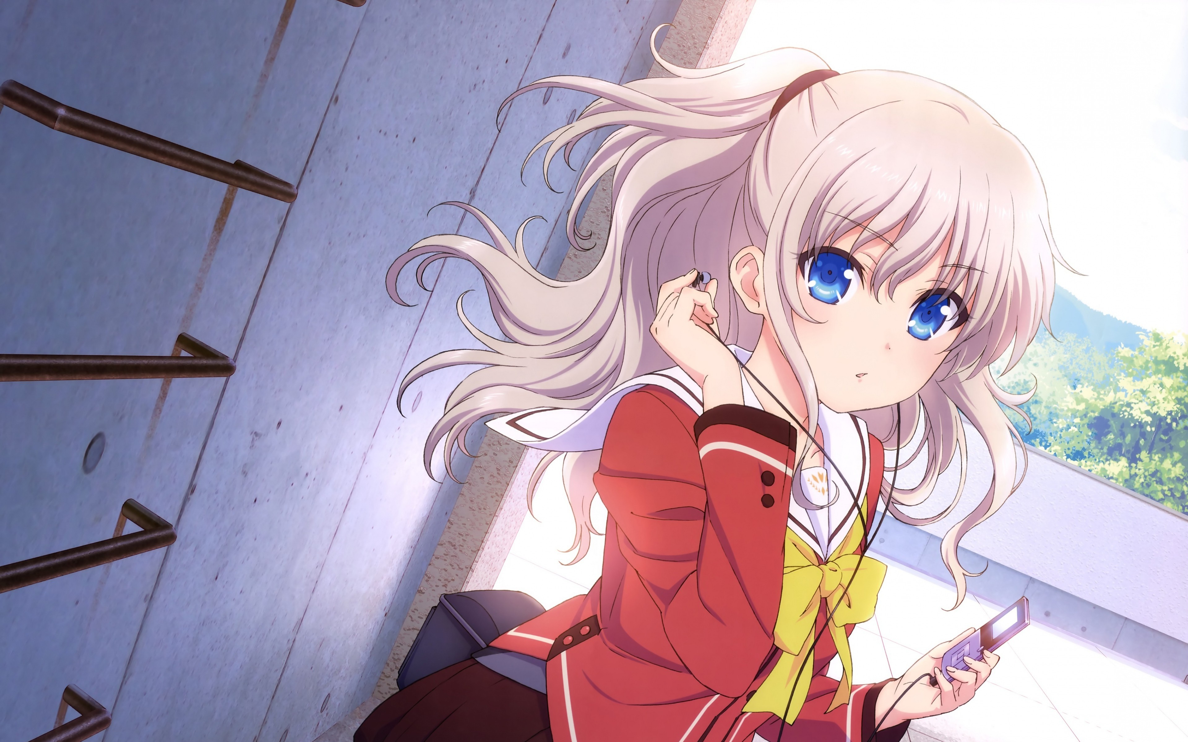 Nao Tomori from Charlotte listening to music HD Wallpaper