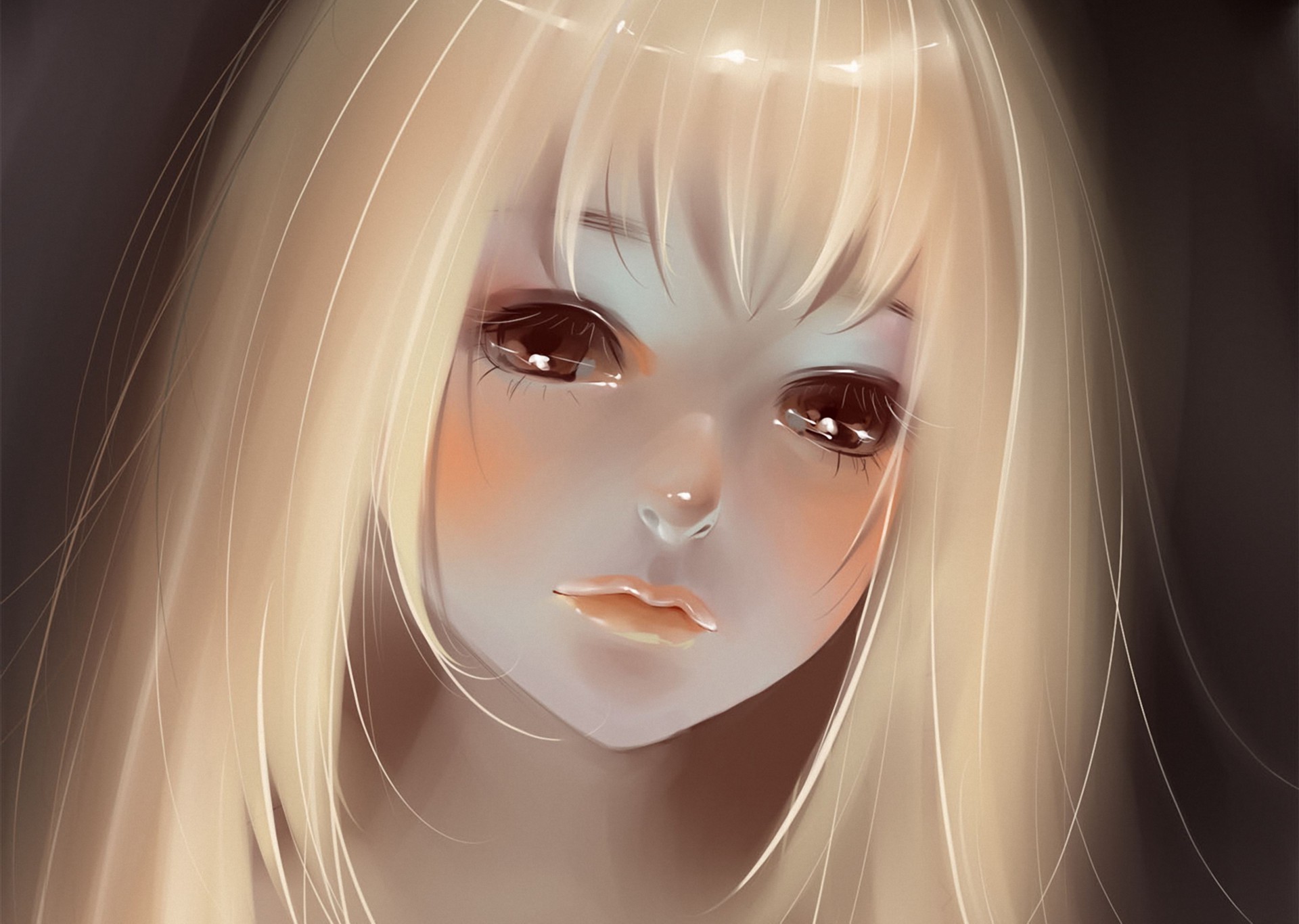 Anime girl with blonde hair HD Wallpaper