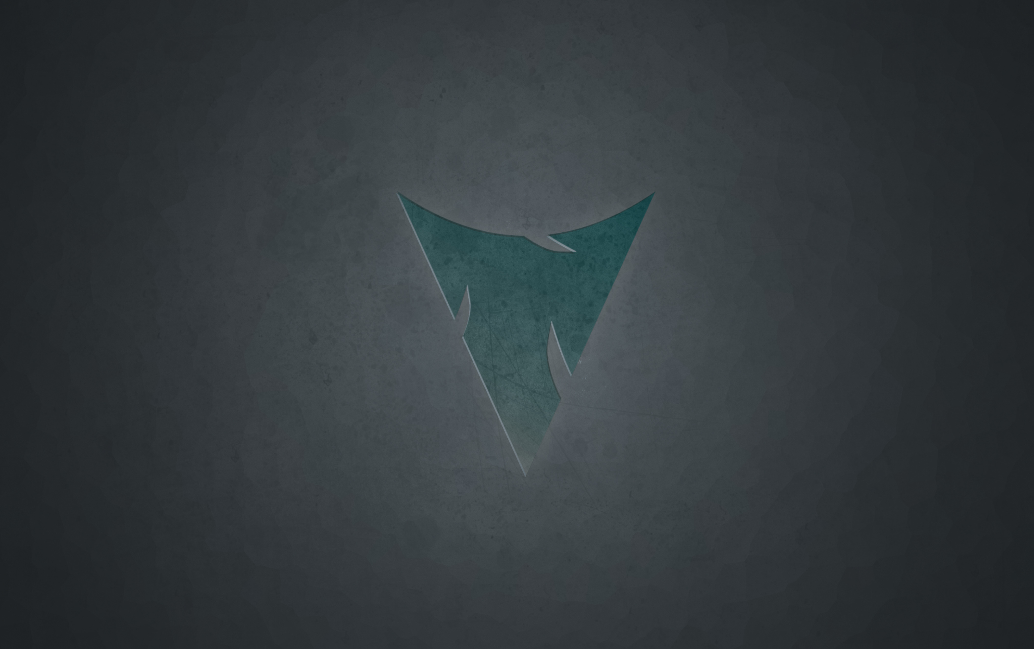 Teal triangle logo on dark background HD Wallpaper