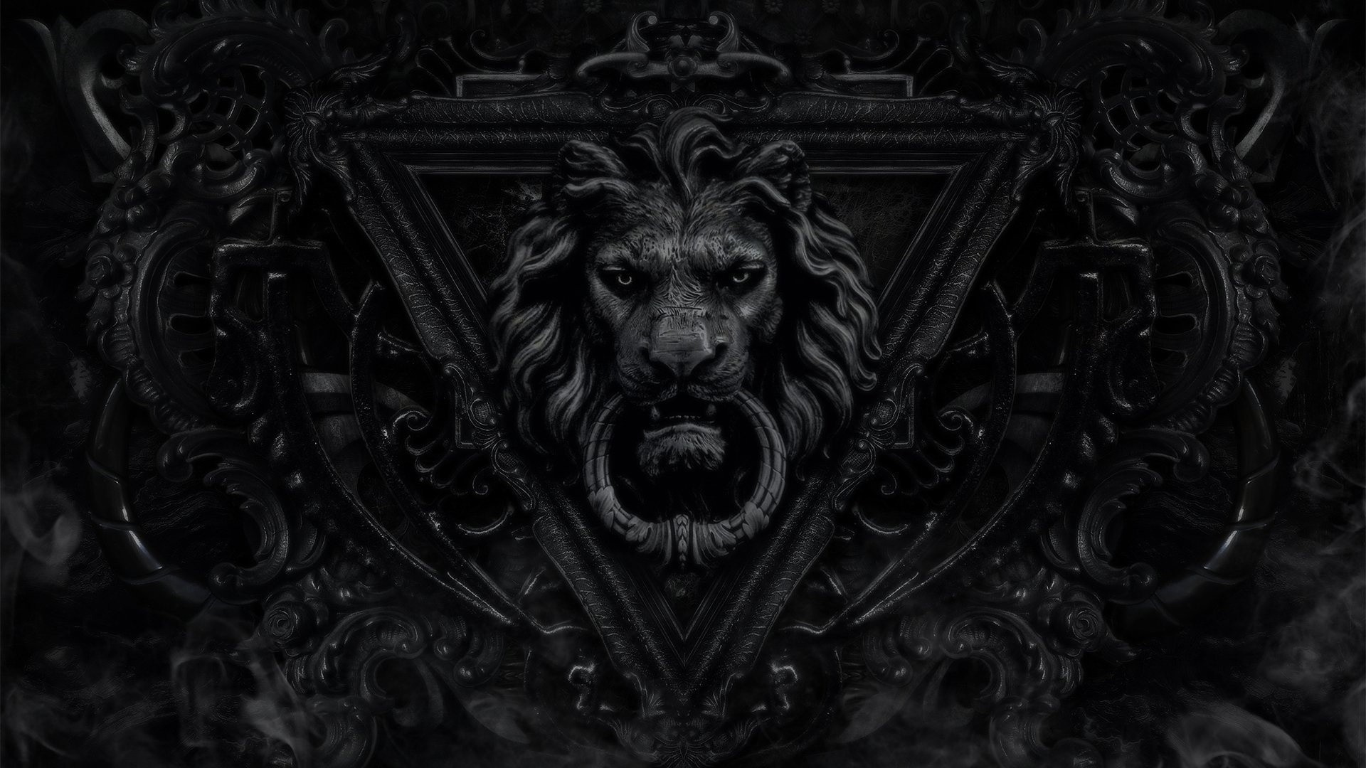 Gothic Lion Door Knocker Digital Art HD Wallpaper