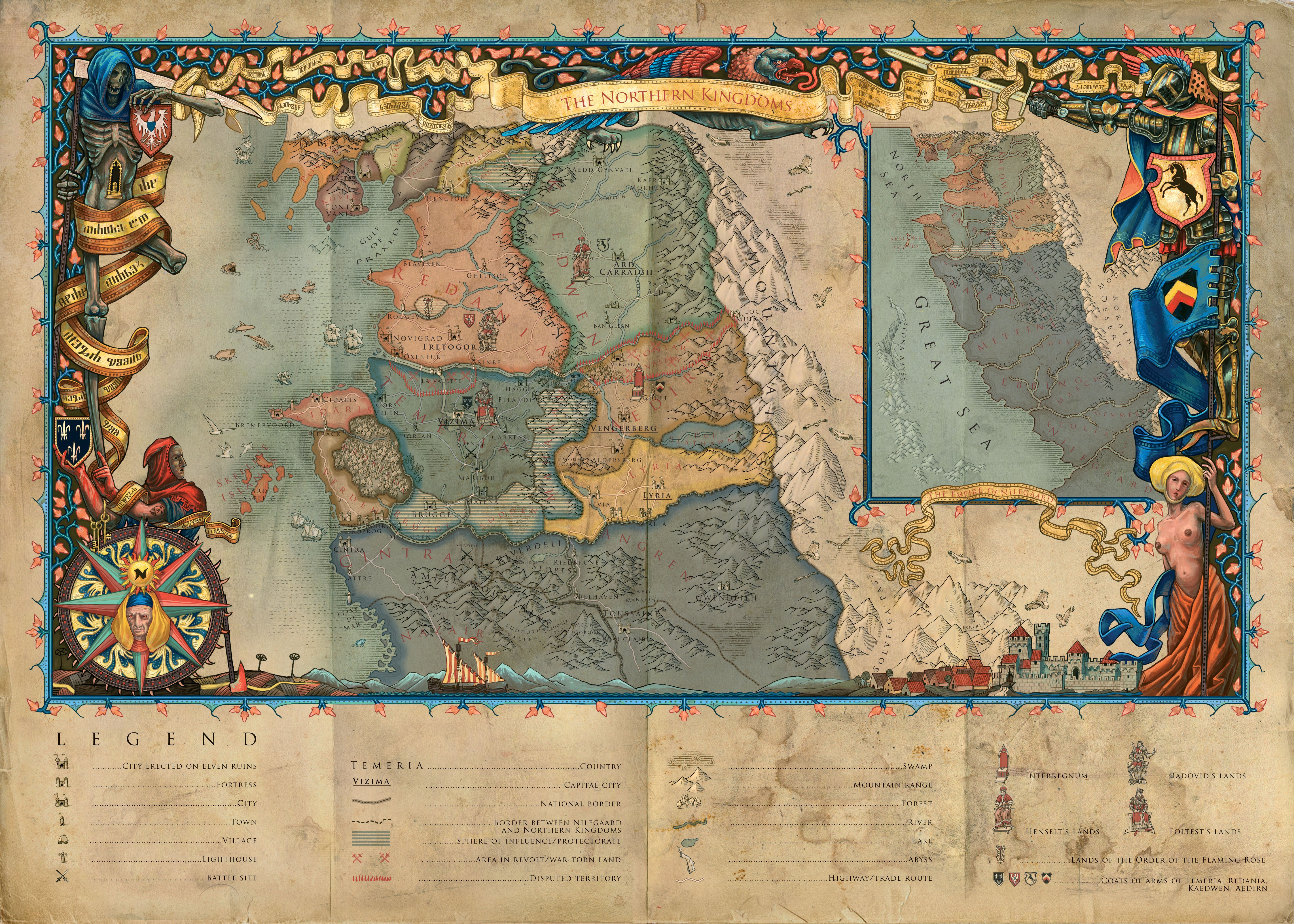 The Witcher 3: The Northern Kingdoms Map HD Wallpaper