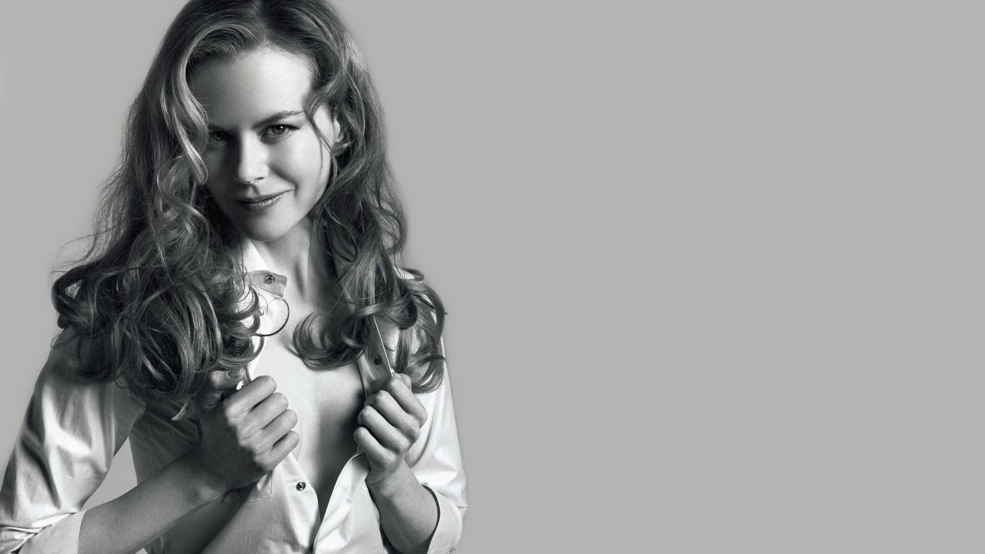 Nicole Kidman in white shirt HD Wallpaper