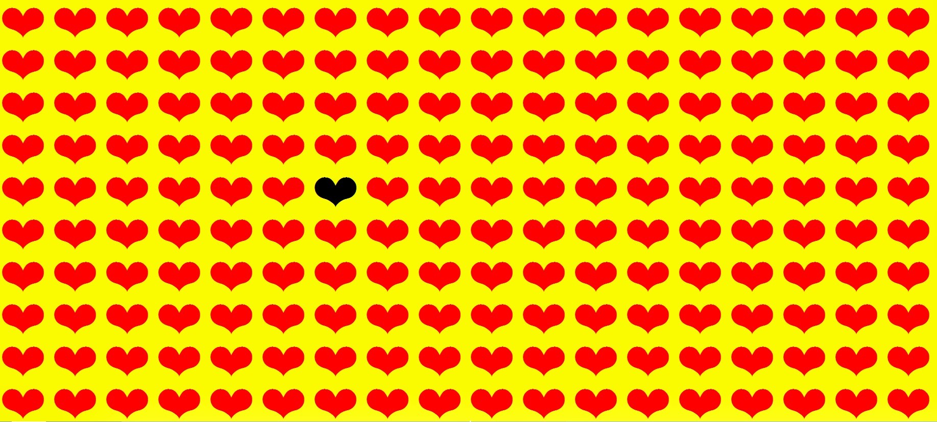 Black heart among red hearts HD Wallpaper