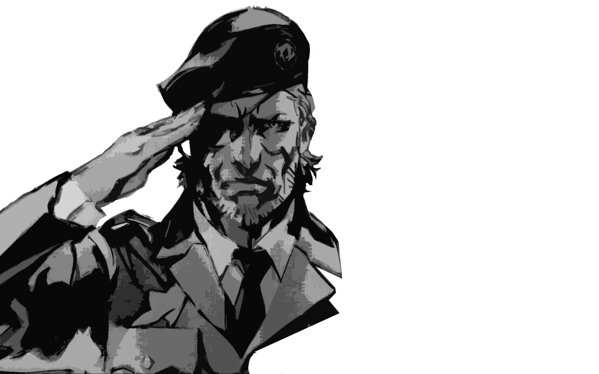 Big Boss from Metal Gear saluting HD Wallpaper