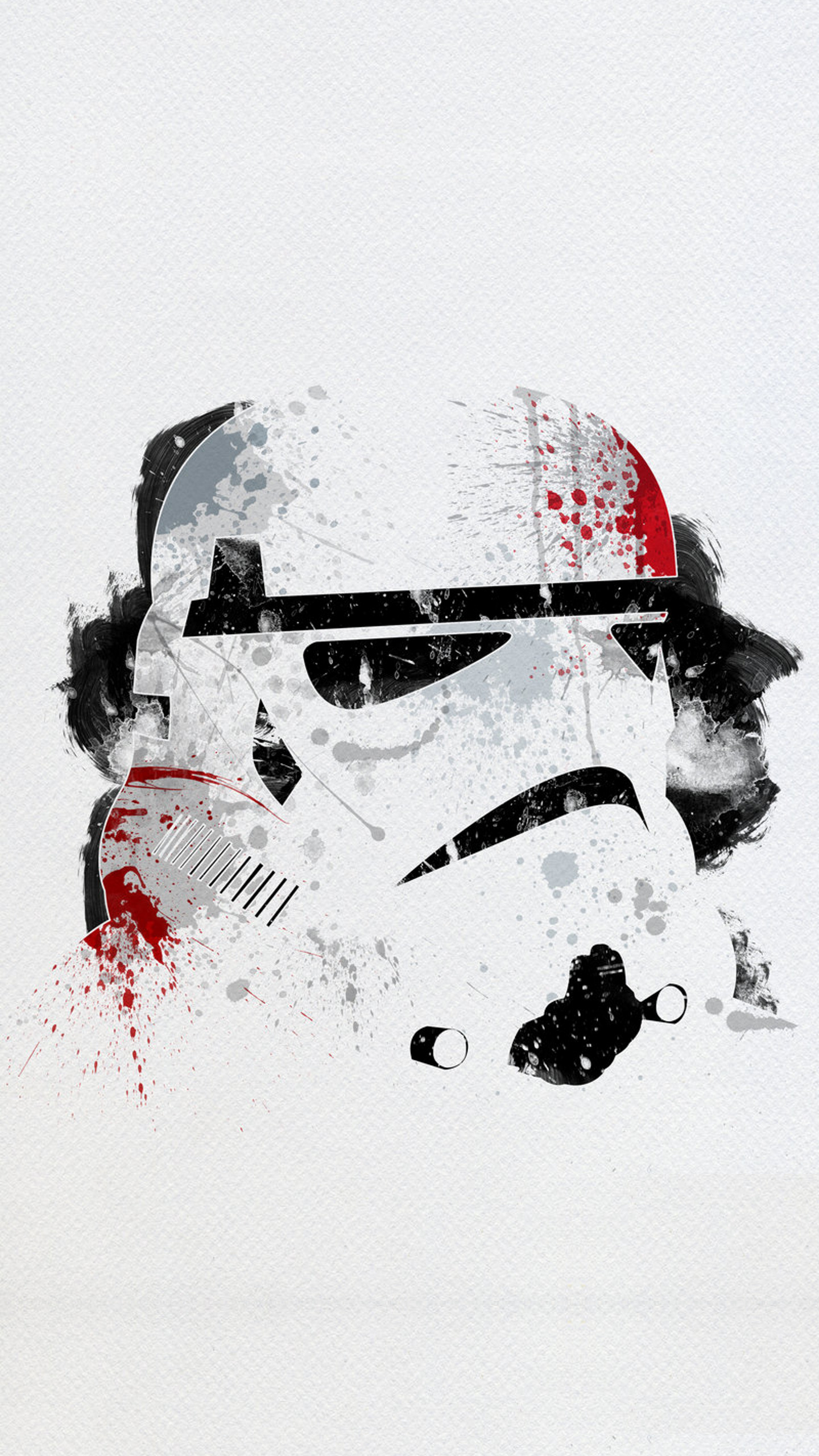 Stormtrooper helmet from Star Wars with paint splatters HD Wallpaper