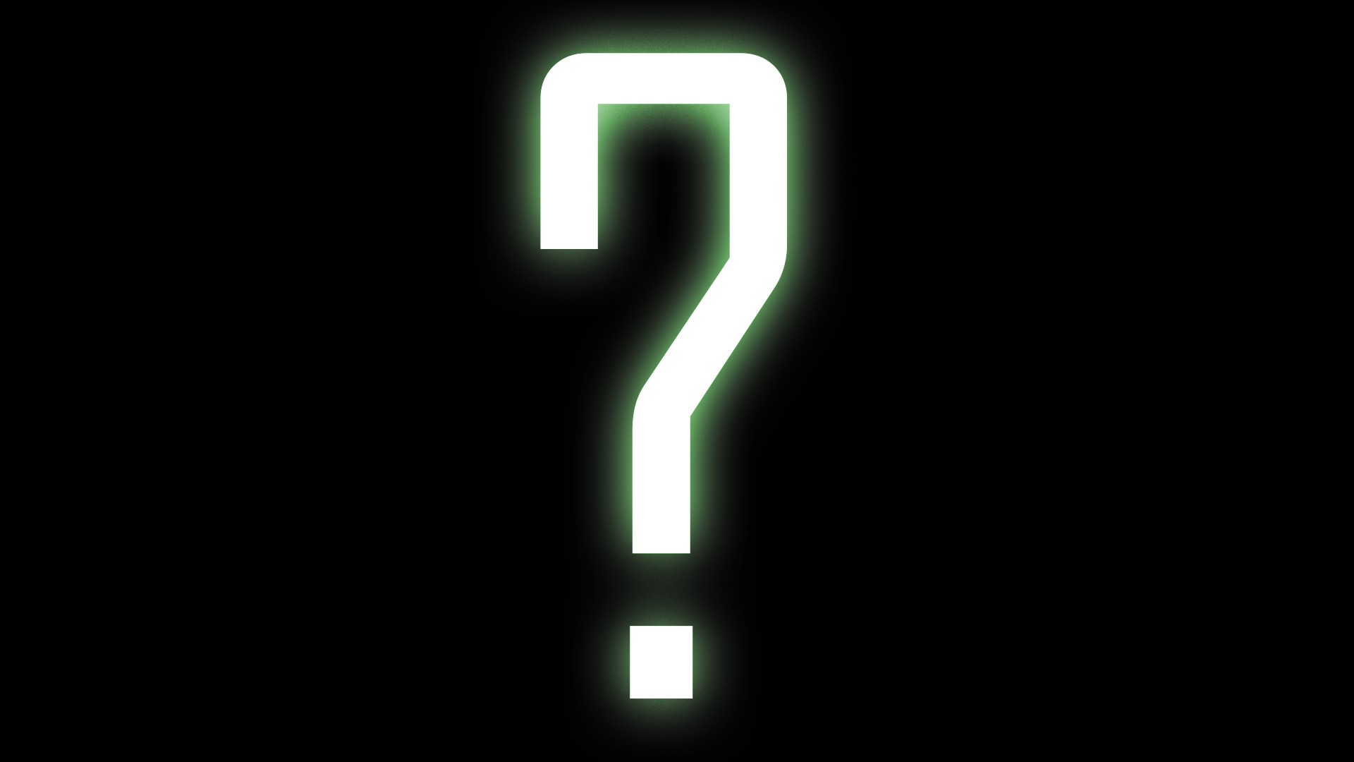 Glowing question mark on black background HD Wallpaper