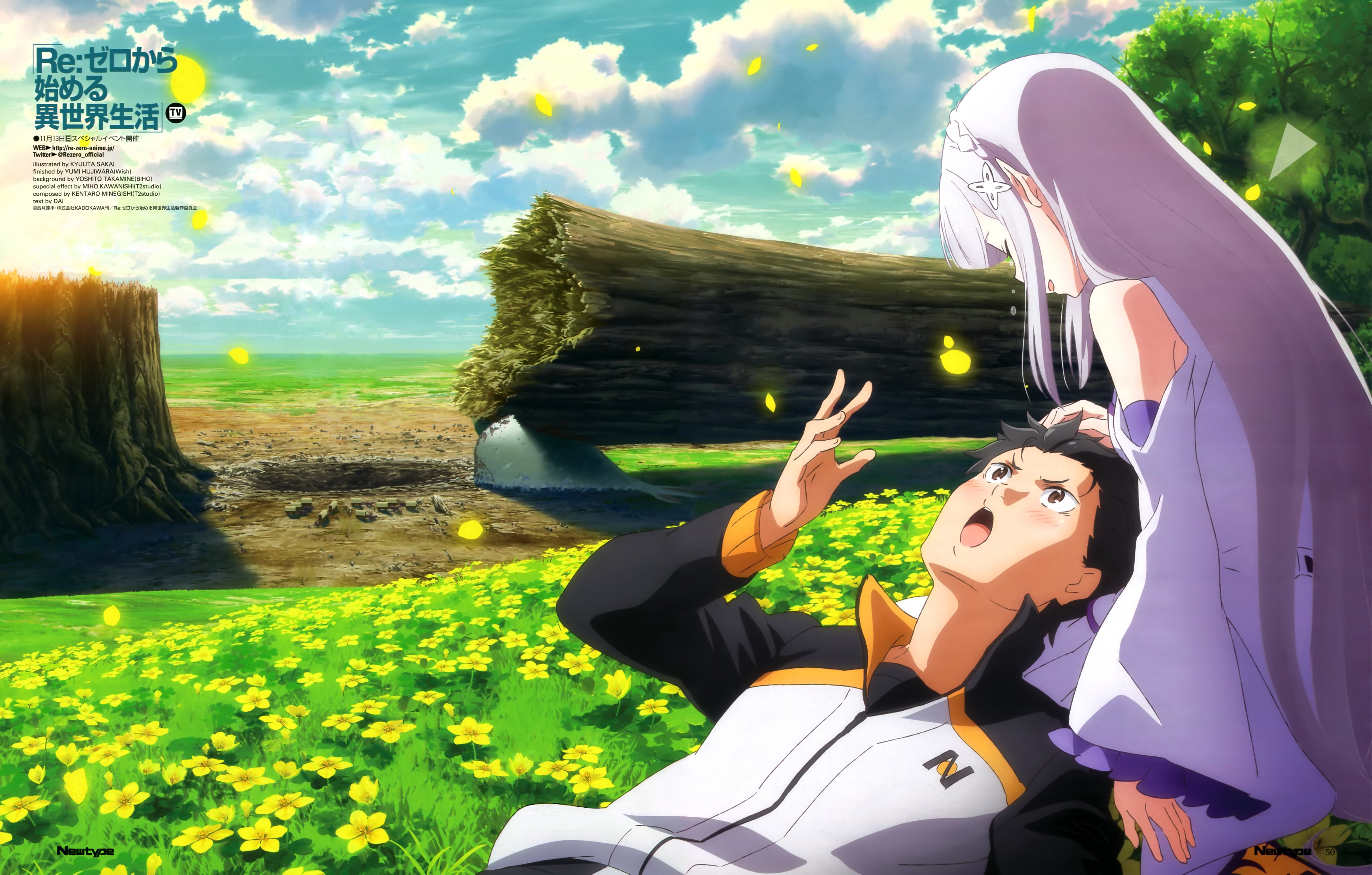 Emilia and Natsuki Subaru from Re: Zero HD Wallpaper