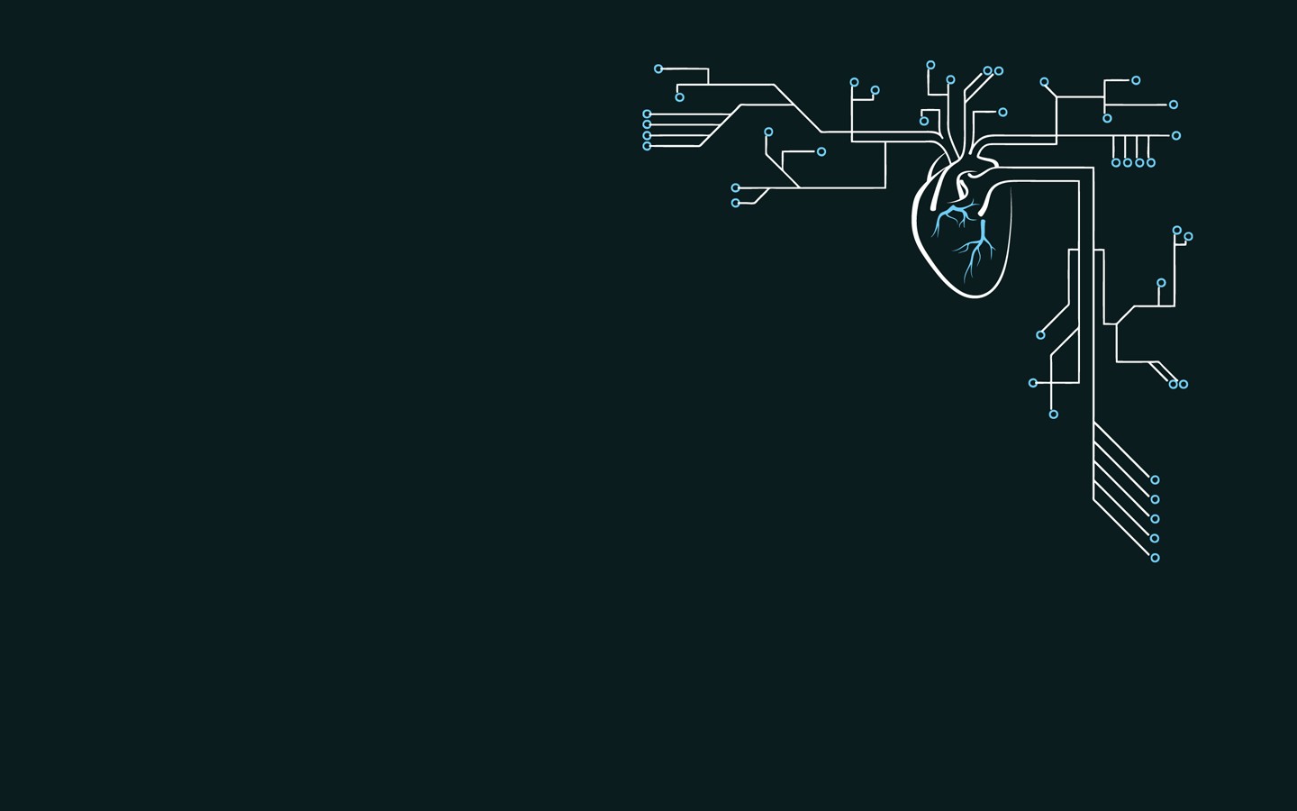 Digital heart with circuit board connections HD Wallpaper