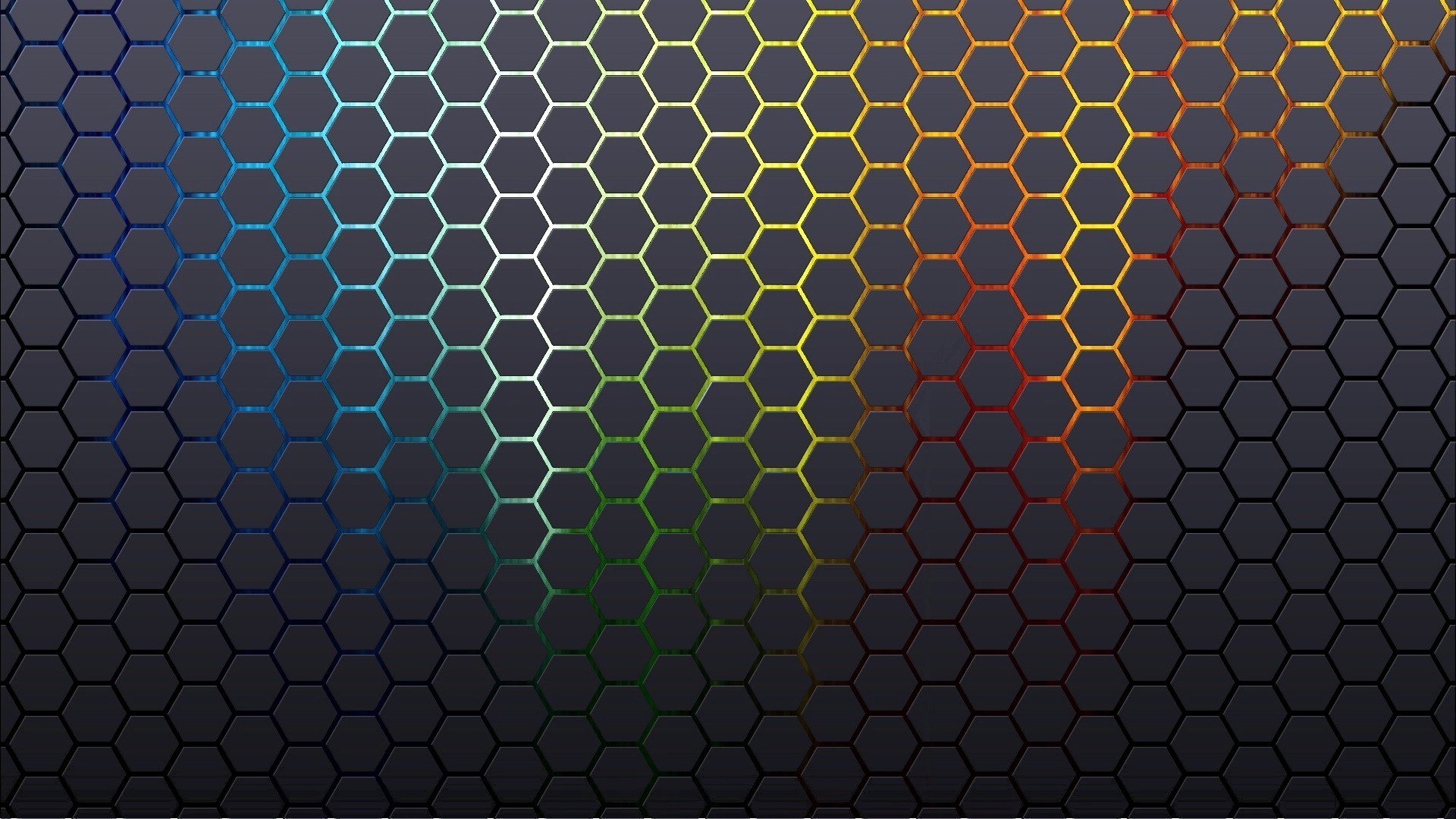 Hexagon pattern with rainbow gradient HD Wallpaper
