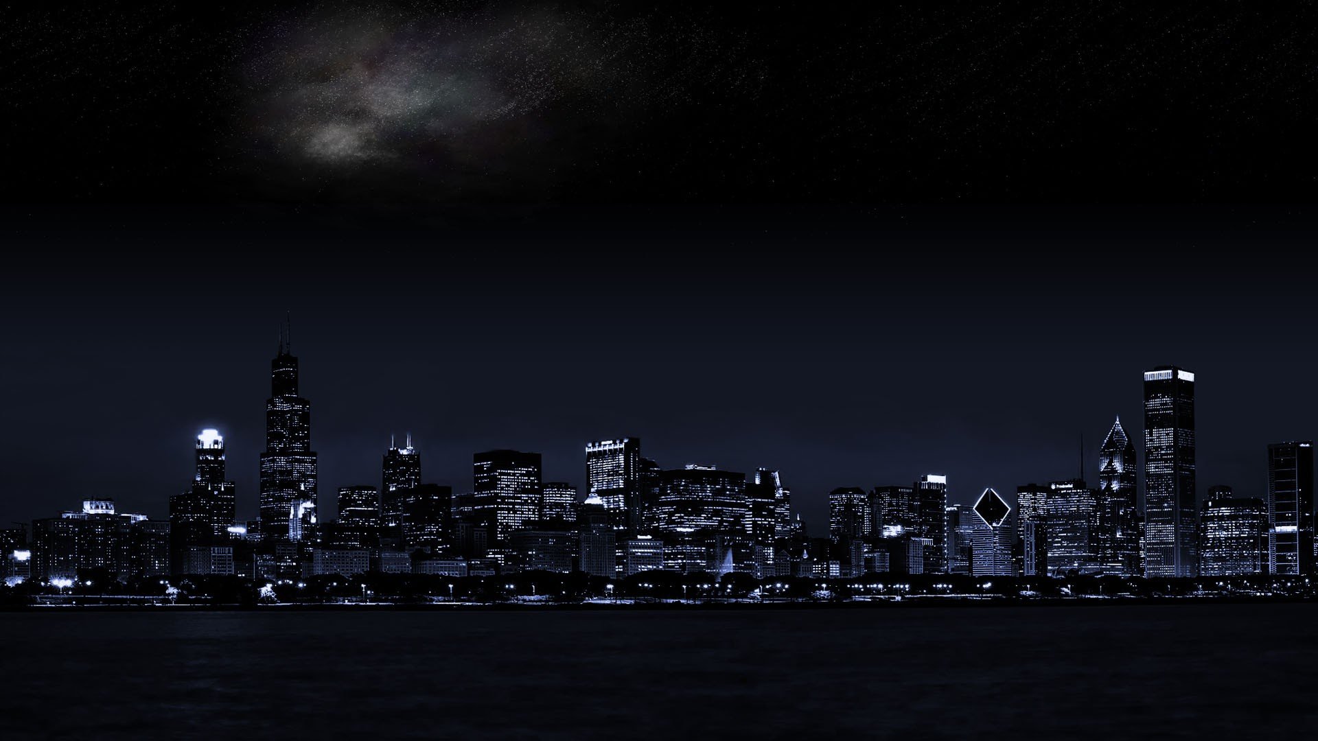 Chicago Skyline at Night HD Wallpaper